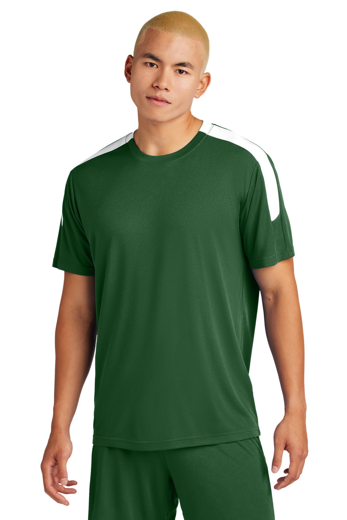 Sport-Tek Competitor United Crew ST100 in Forest Green/ White