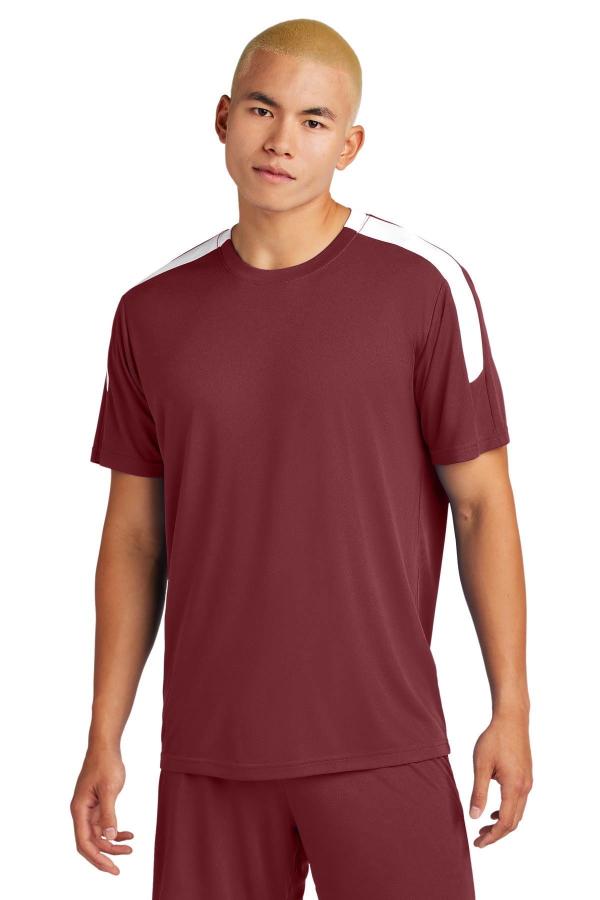Sport-Tek Competitor United Crew ST100 in Maroon/ White