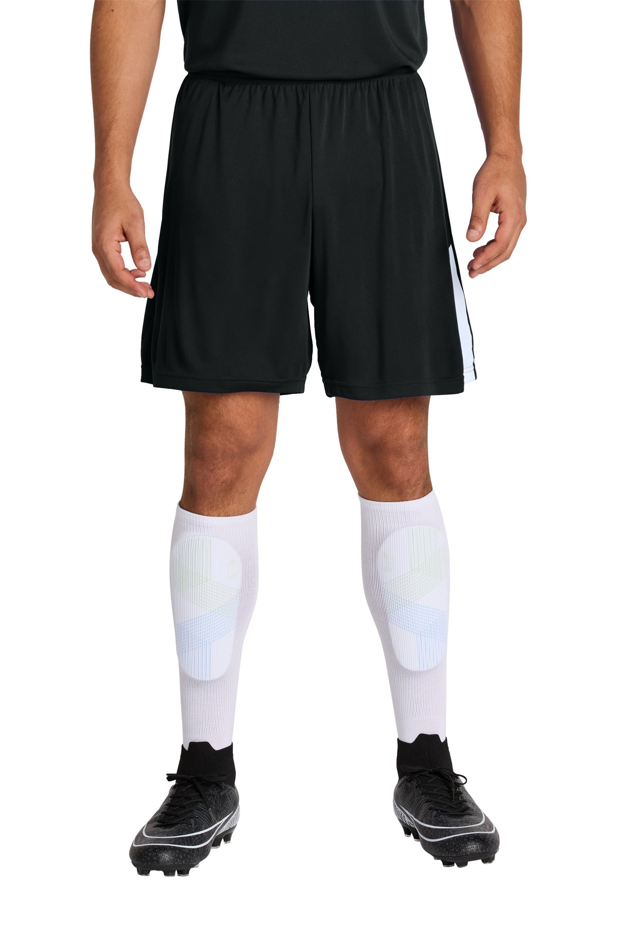 Sport-Tek Competitor United 7  Short ST103 in Black/ White