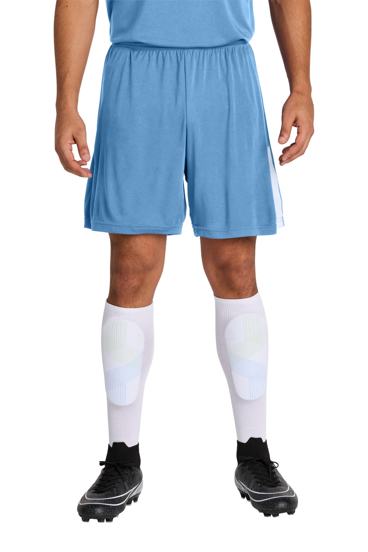 Sport-Tek Competitor United 7  Short ST103 in Carolina Blue/ White