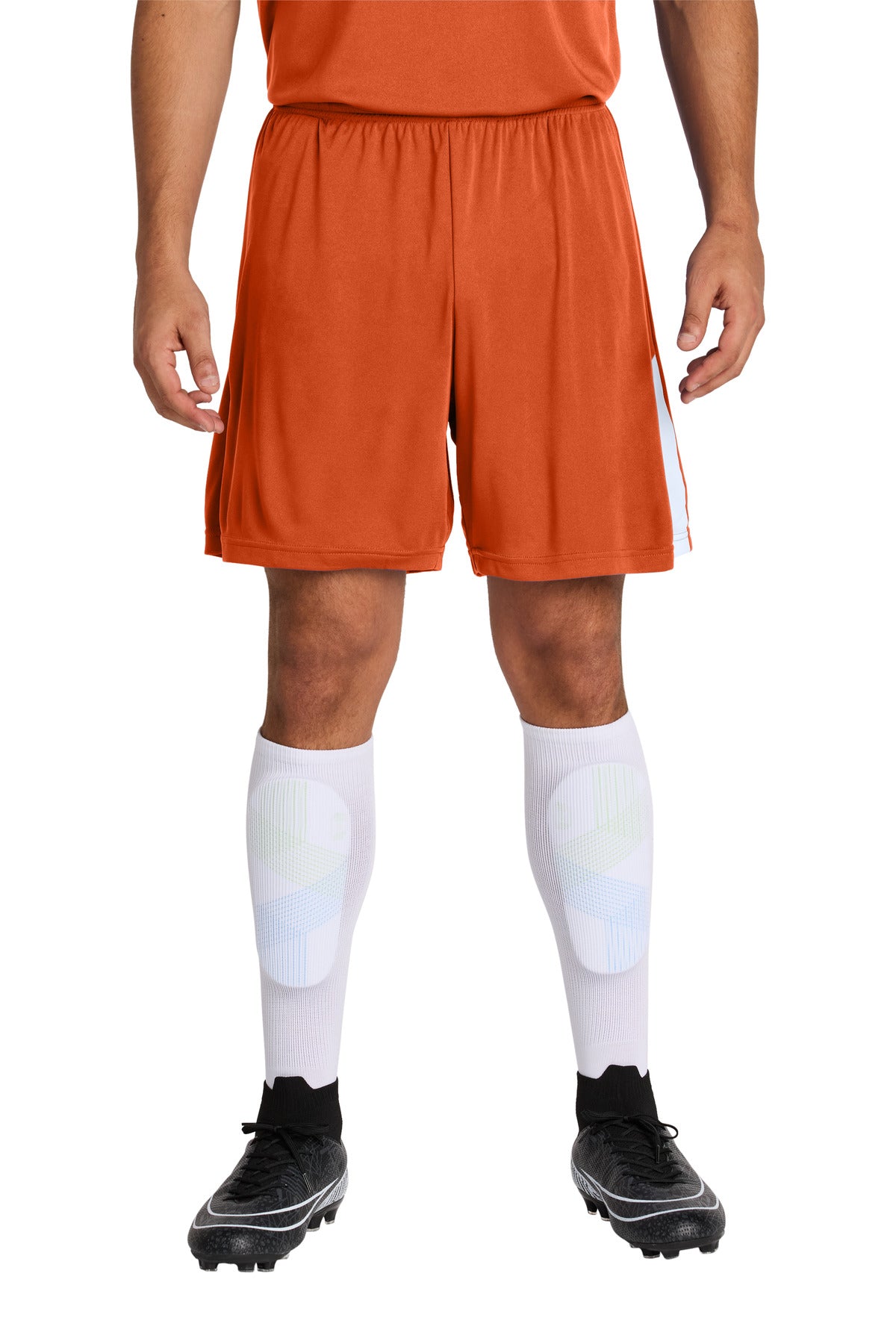 Sport-Tek Competitor United 7  Short ST103 in Deep Orange/ White