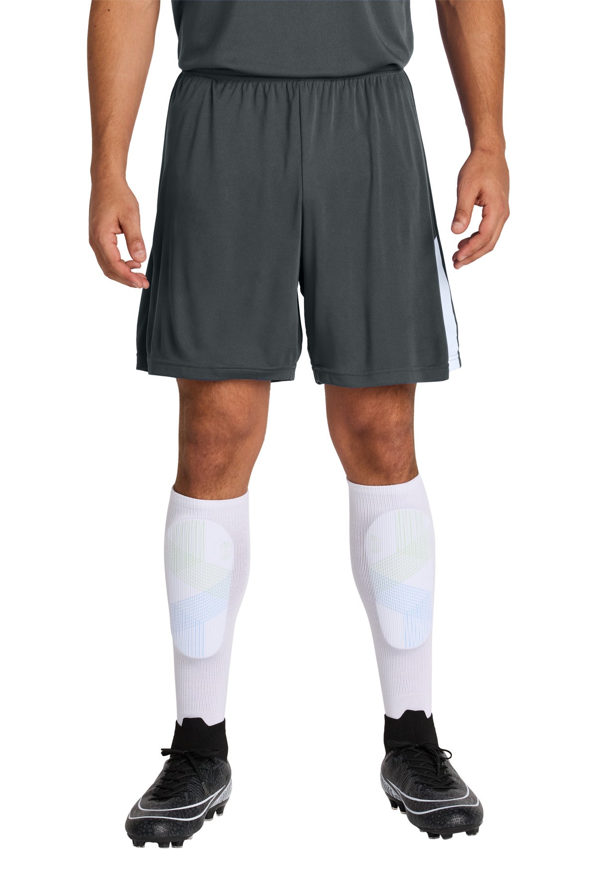 Sport-Tek Competitor United 7  Short ST103 in Iron Grey/ White