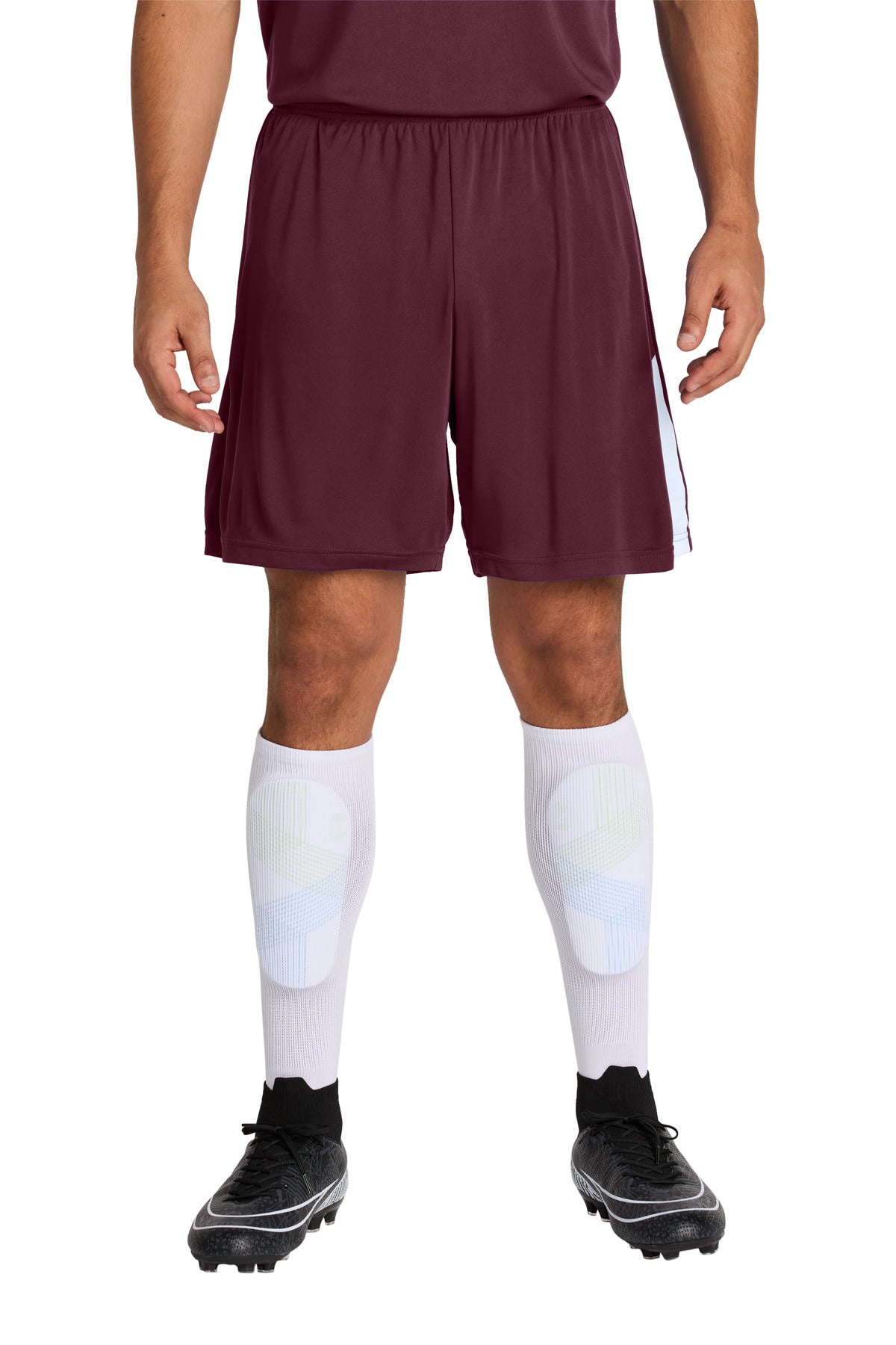 Sport-Tek Competitor United 7  Short ST103 in Maroon/ White