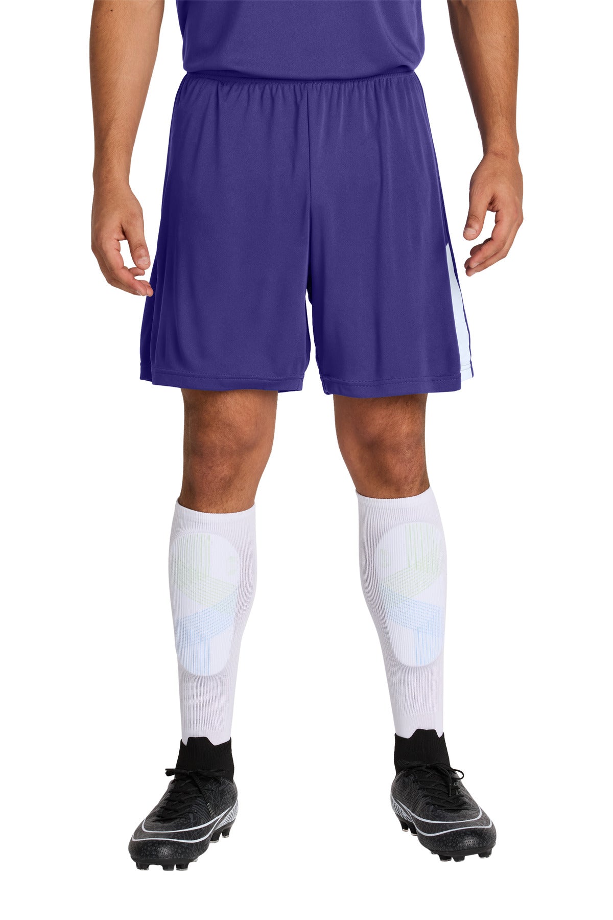 Sport-Tek Competitor United 7  Short ST103 in Purple/ White