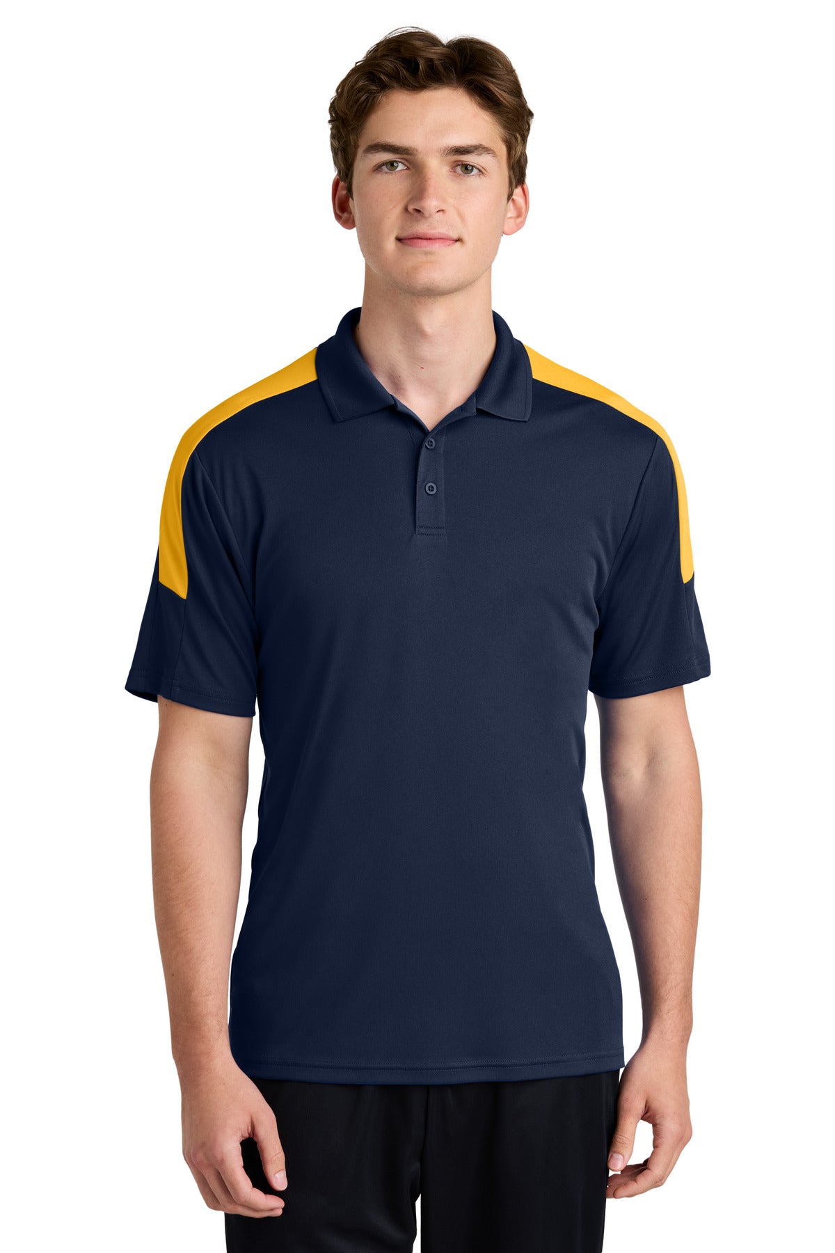 Sport-Tek Competitor United Polo ST104 in True Navy/ Gold