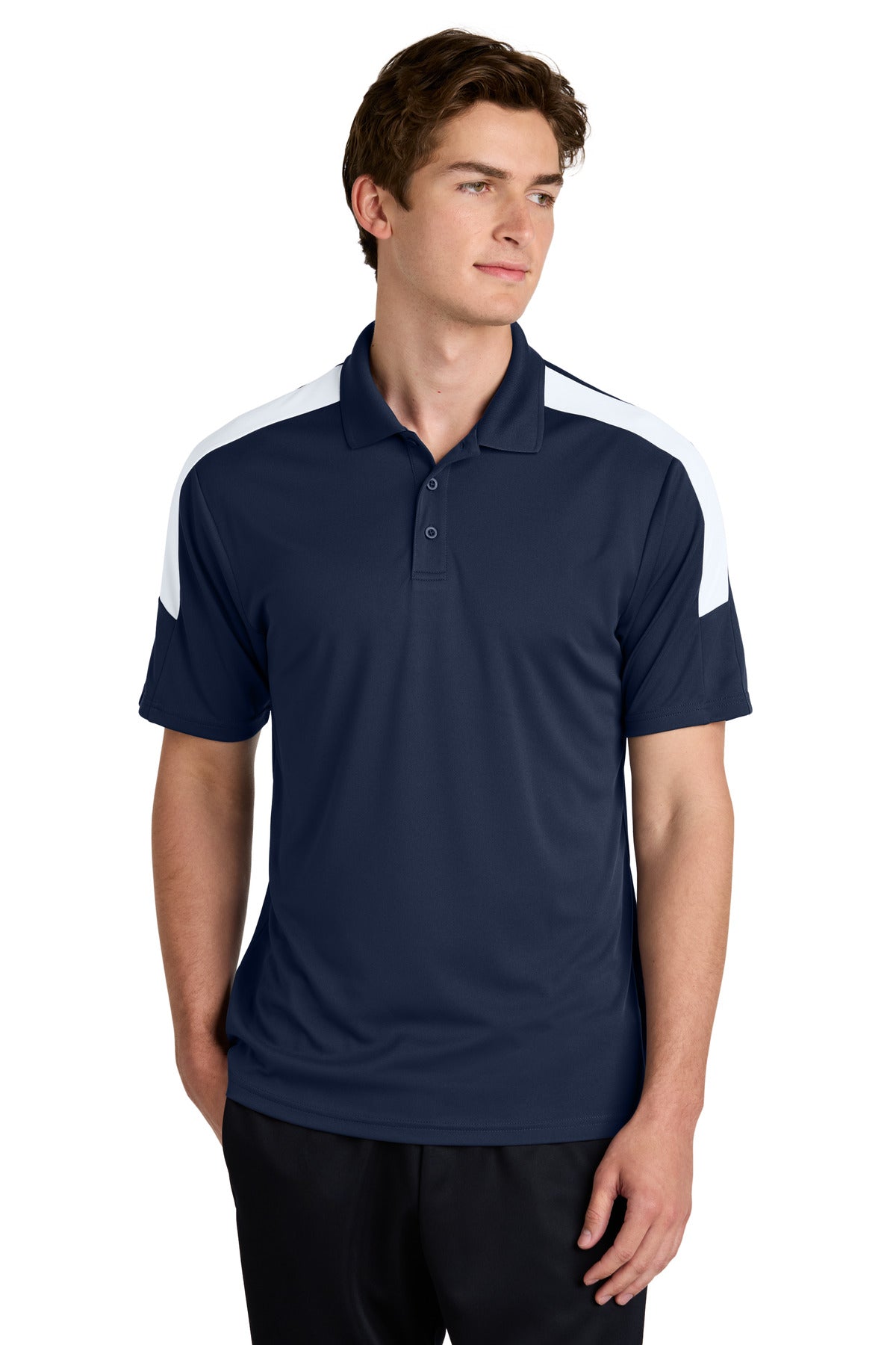 Sport-Tek Competitor United Polo ST104 in True Navy/ White