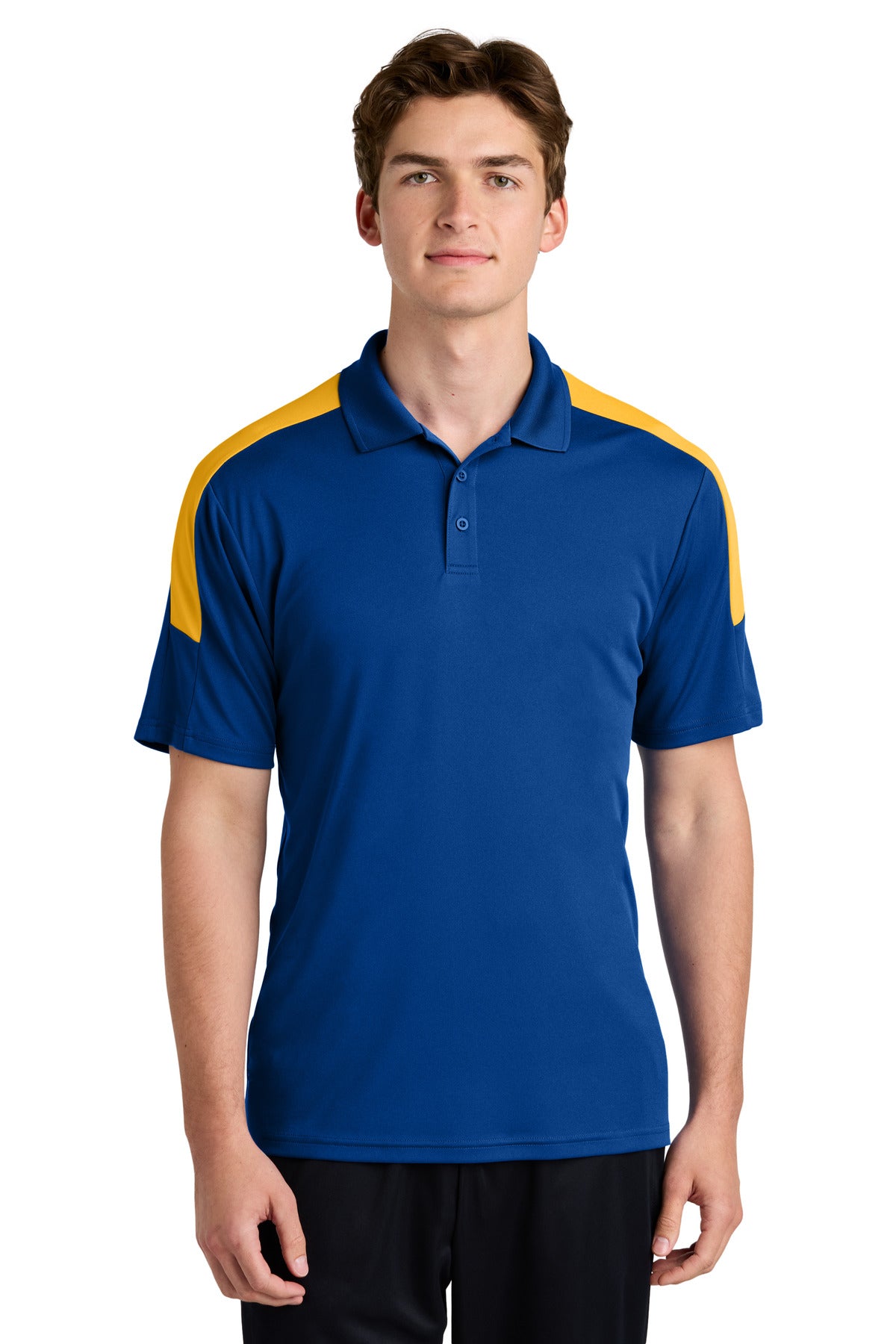 Sport-Tek Competitor United Polo ST104 in True Royal/ Gold