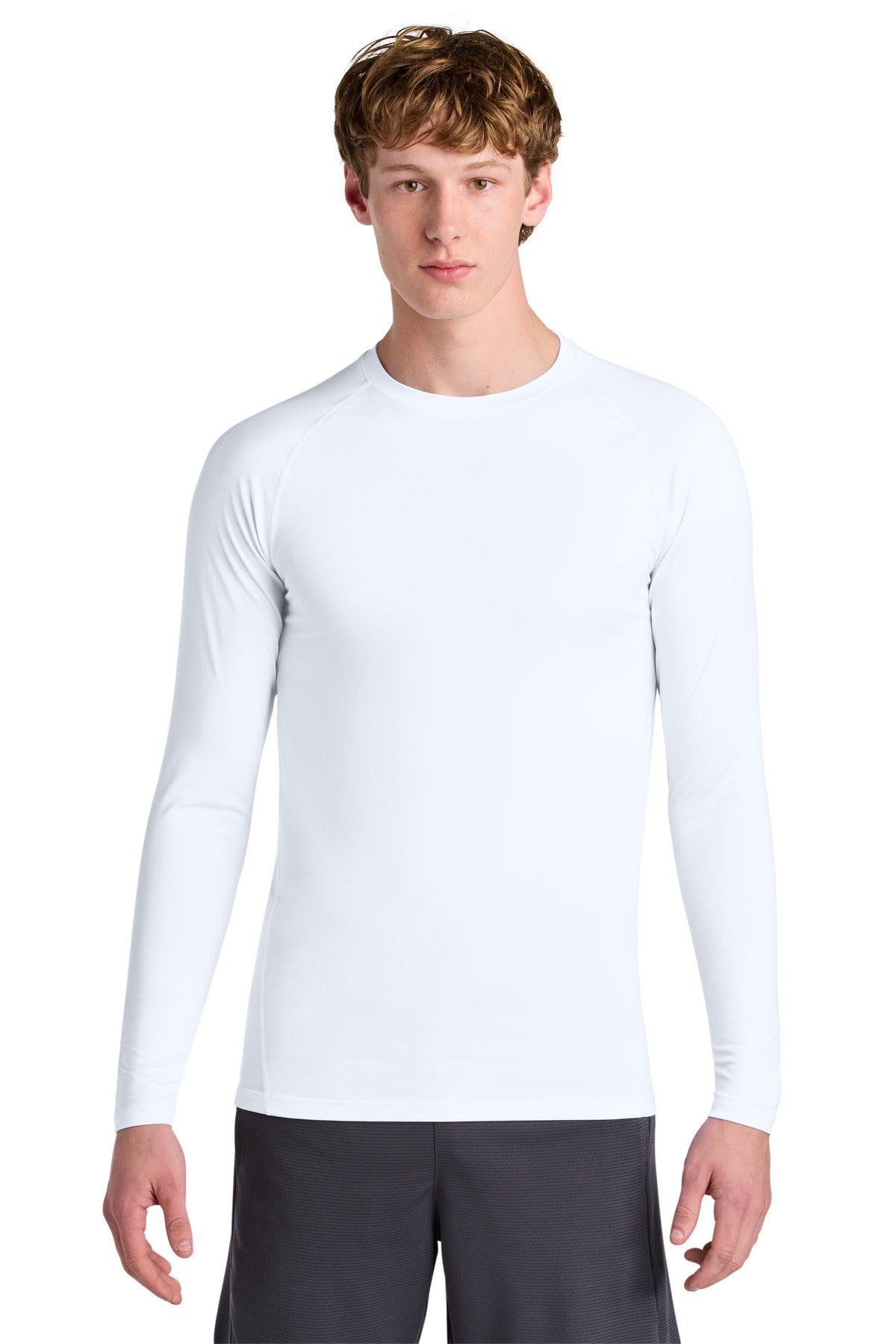 Sport-Tek PosiCharge Compression Long Sleeve Tee ST120LS in White