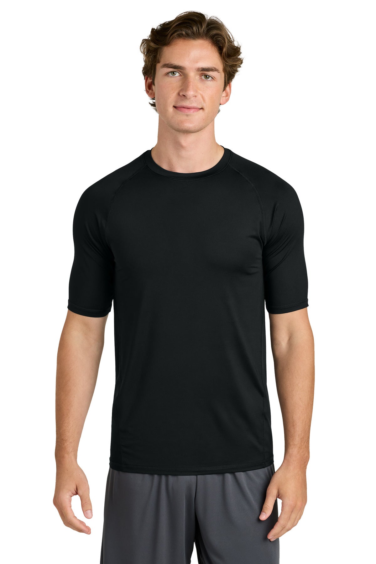 Sport-Tek PosiCharge Compression 1/2-Sleeve Tee ST120 in Black