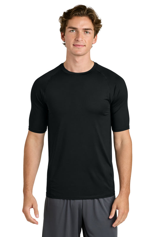 Sport-Tek PosiCharge Compression 1/2-Sleeve Tee ST120 in Black