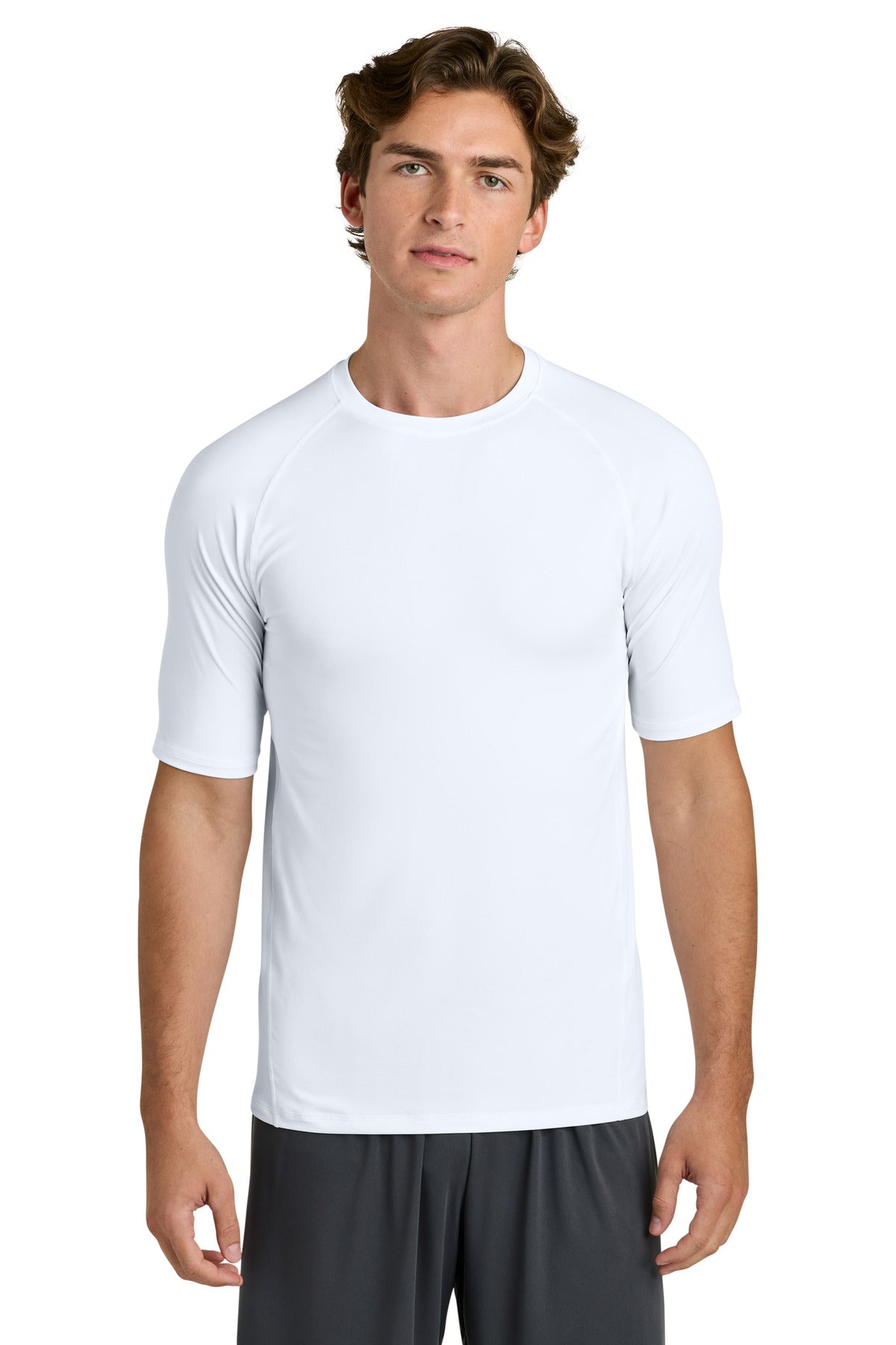 Sport-Tek PosiCharge Compression 1/2-Sleeve Tee ST120 in White