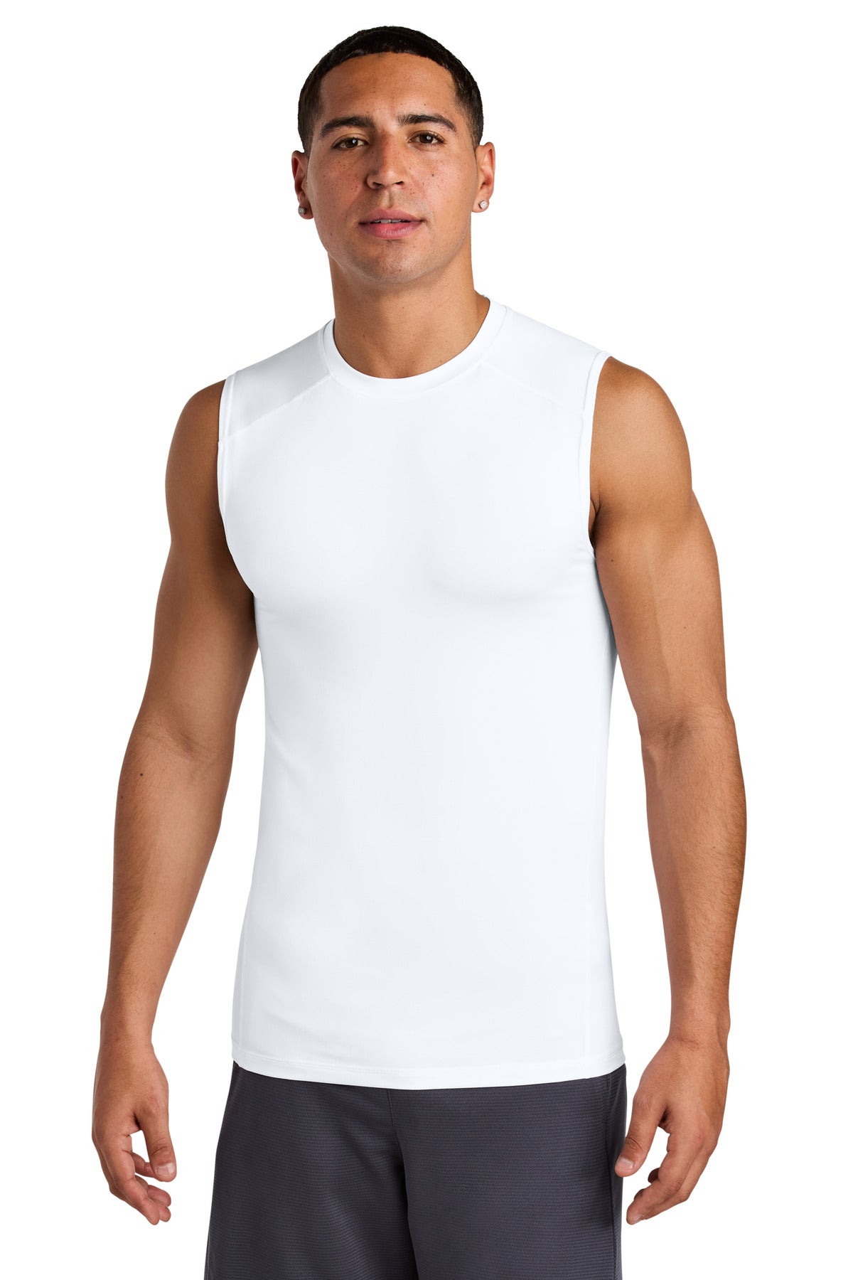 Sport-Tek PosiCharge Compression Sleeveless Tee ST121SL in White