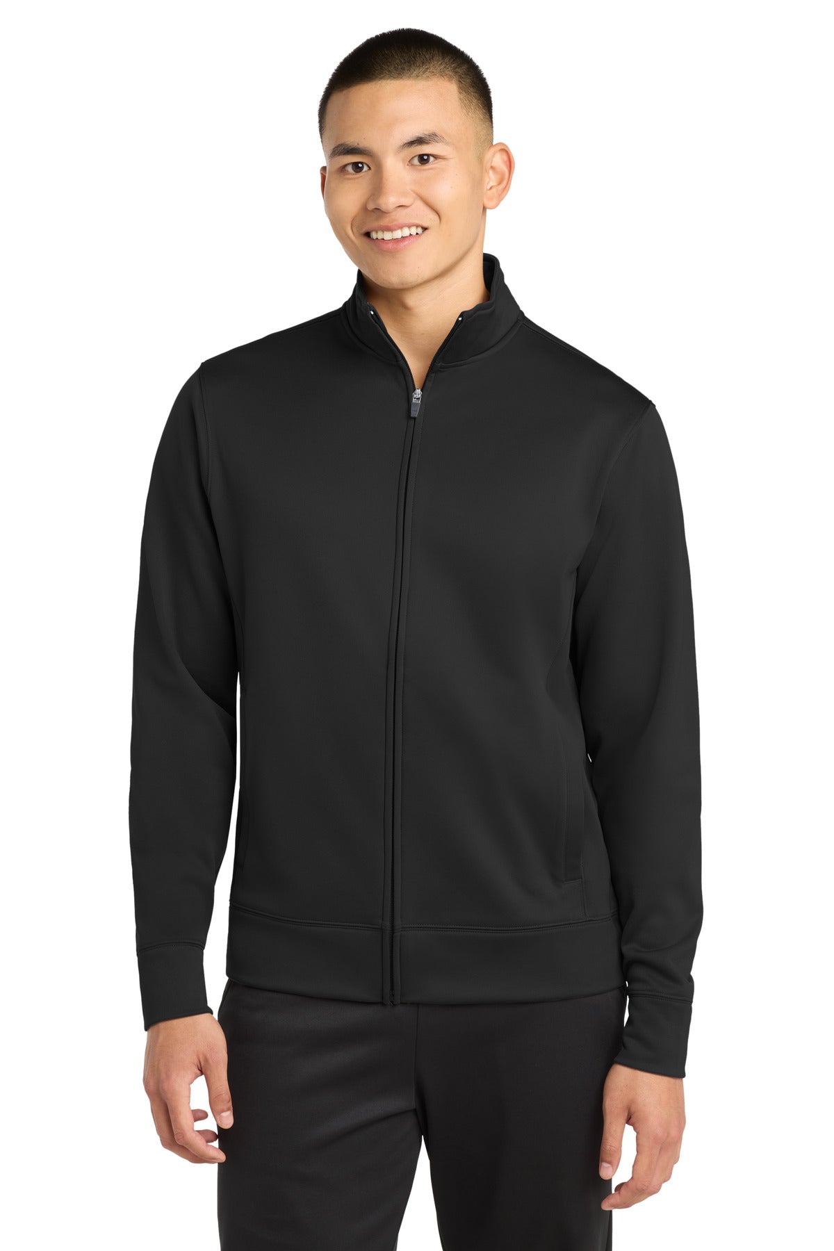 Sport-Tek Sport-Wick Fleece Full-Zip Jacket.  ST241 in Black