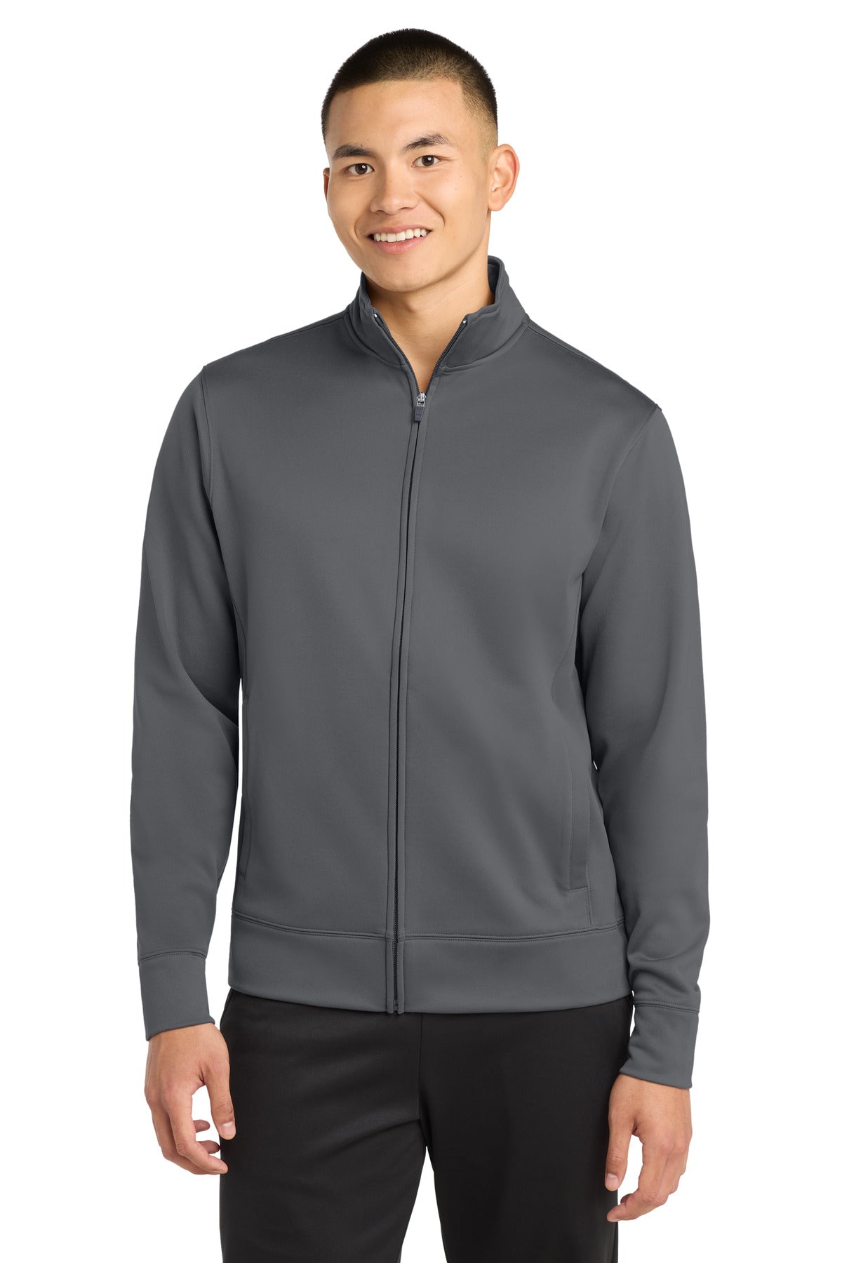 Sport-Tek Sport-Wick Fleece Full-Zip Jacket.  ST241 in Dark Smoke Grey