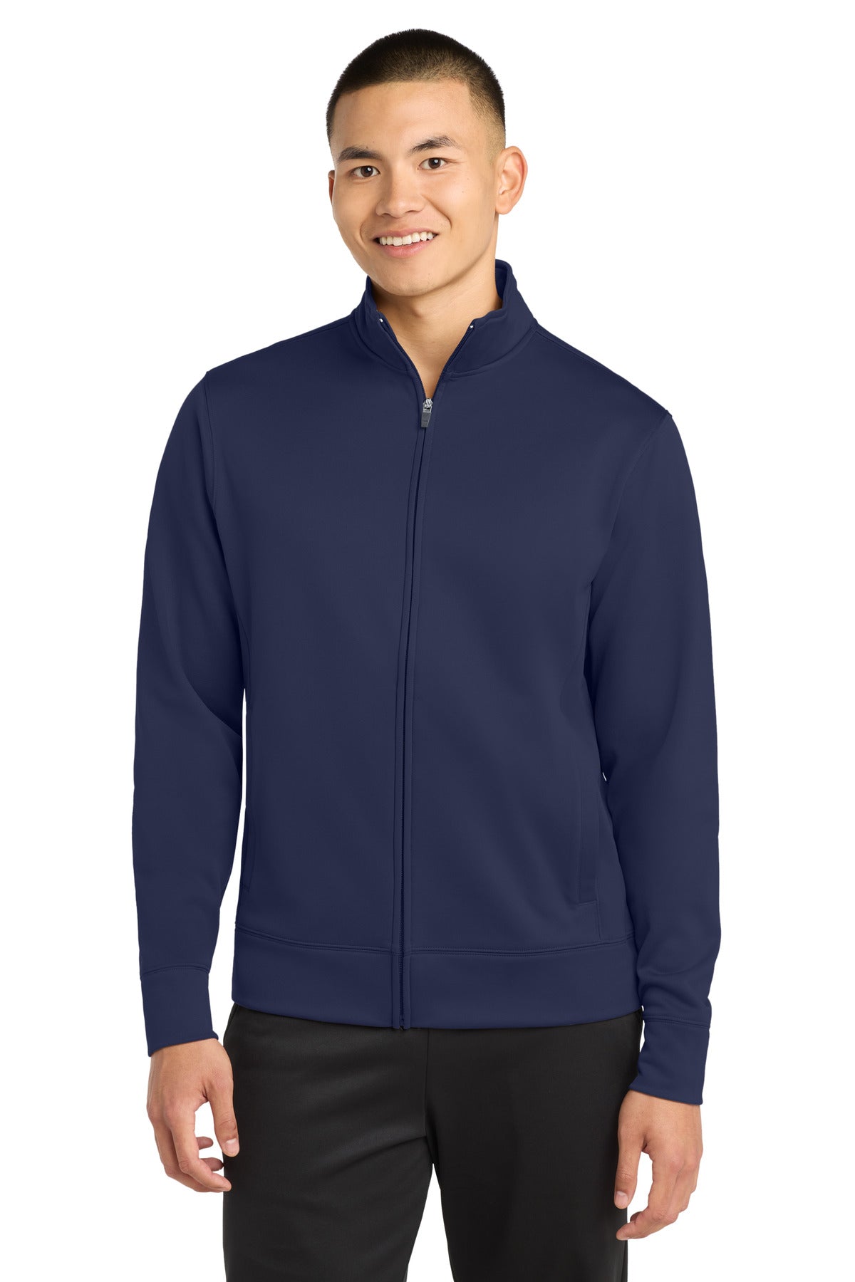 Sport-Tek Sport-Wick Fleece Full-Zip Jacket.  ST241 in Navy