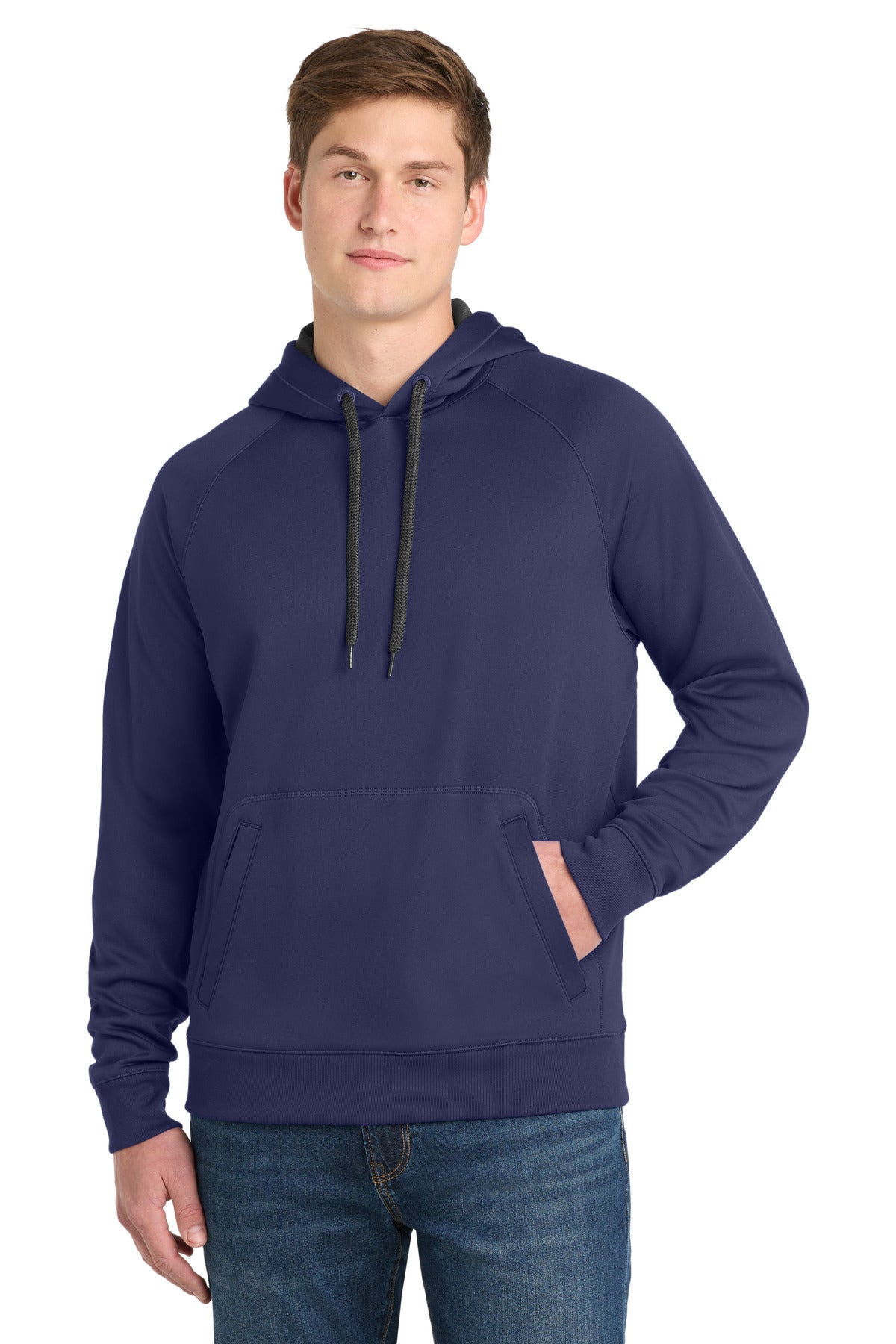 Sport-Tek Tech Fleece Hooded Sweatshirt. ST250 in True Navy
