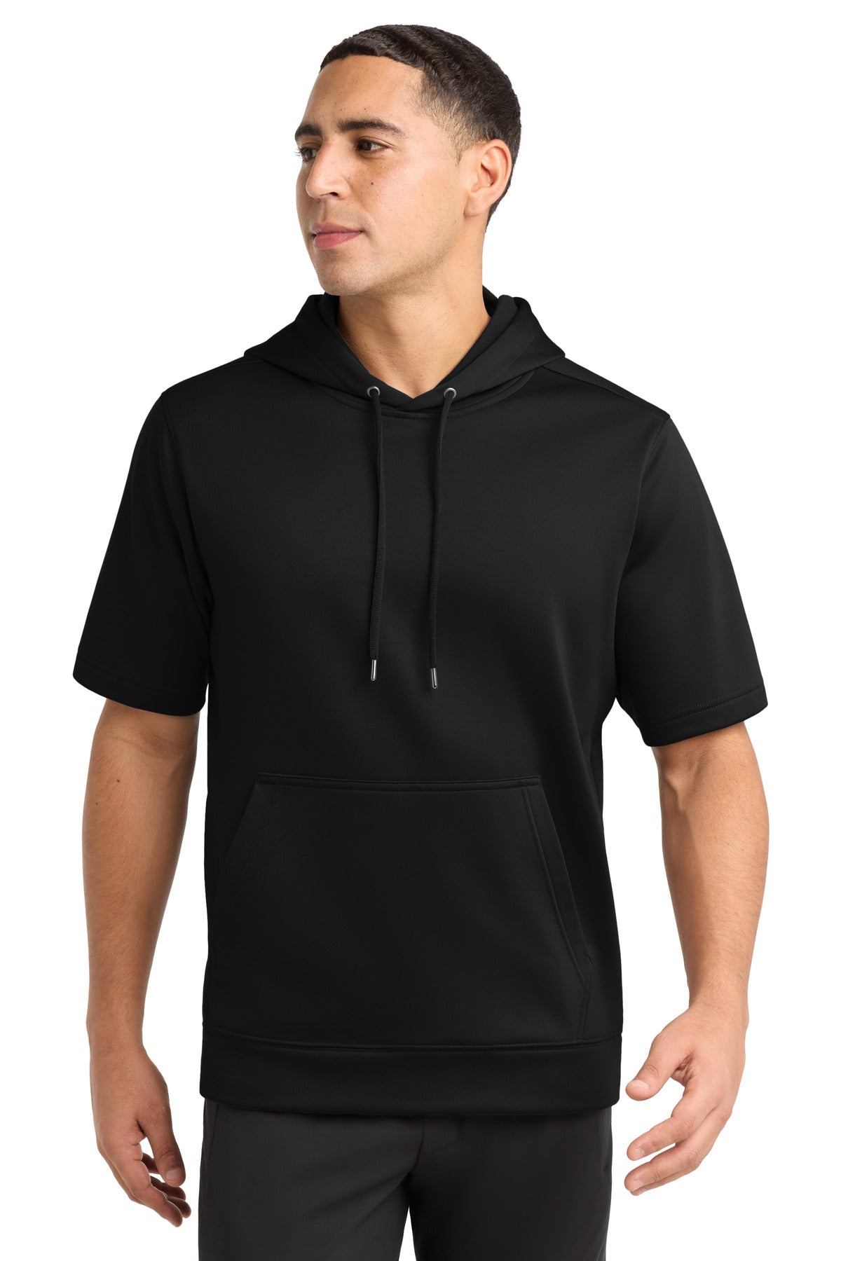 Sport-Tek  Sport-Wick  Fleece Short Sleeve Hooded Pullover. ST251 in Black