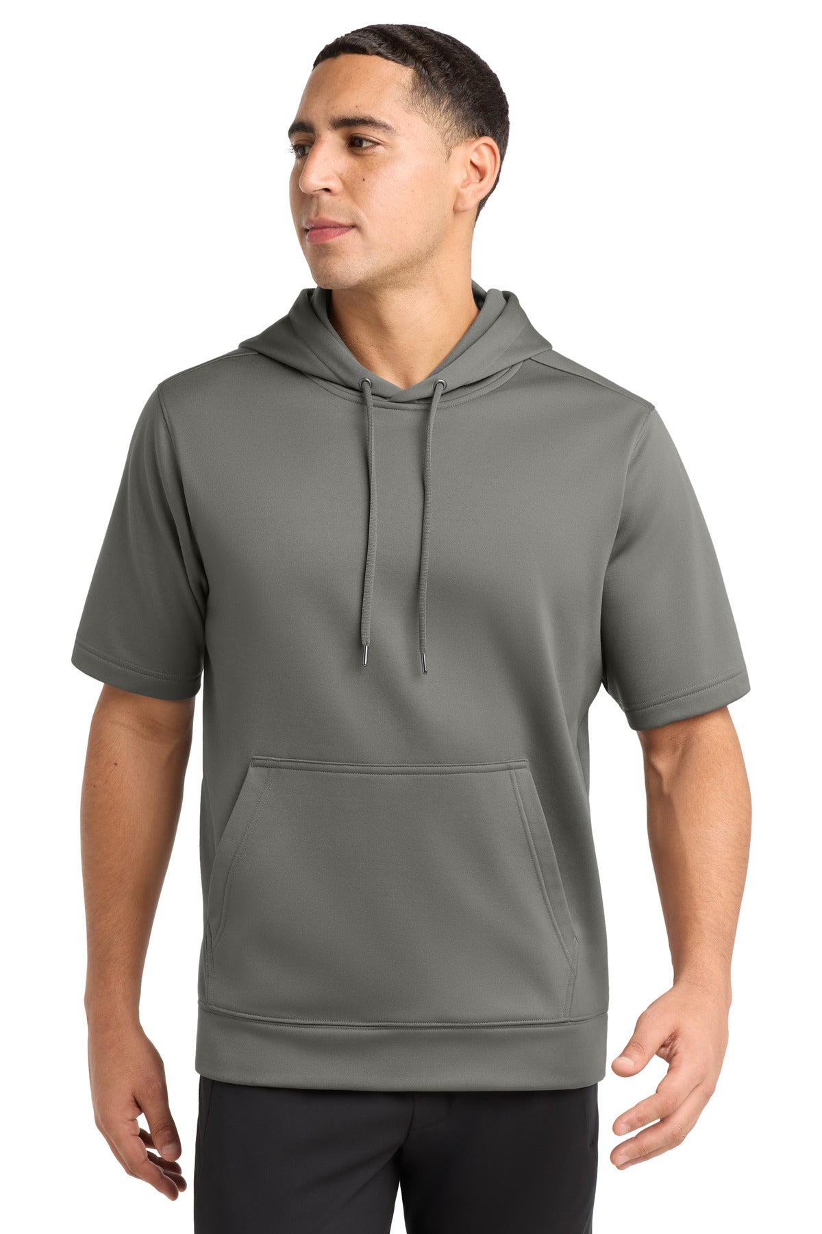Sport-Tek  Sport-Wick  Fleece Short Sleeve Hooded Pullover. ST251 in Dark Smoke Grey
