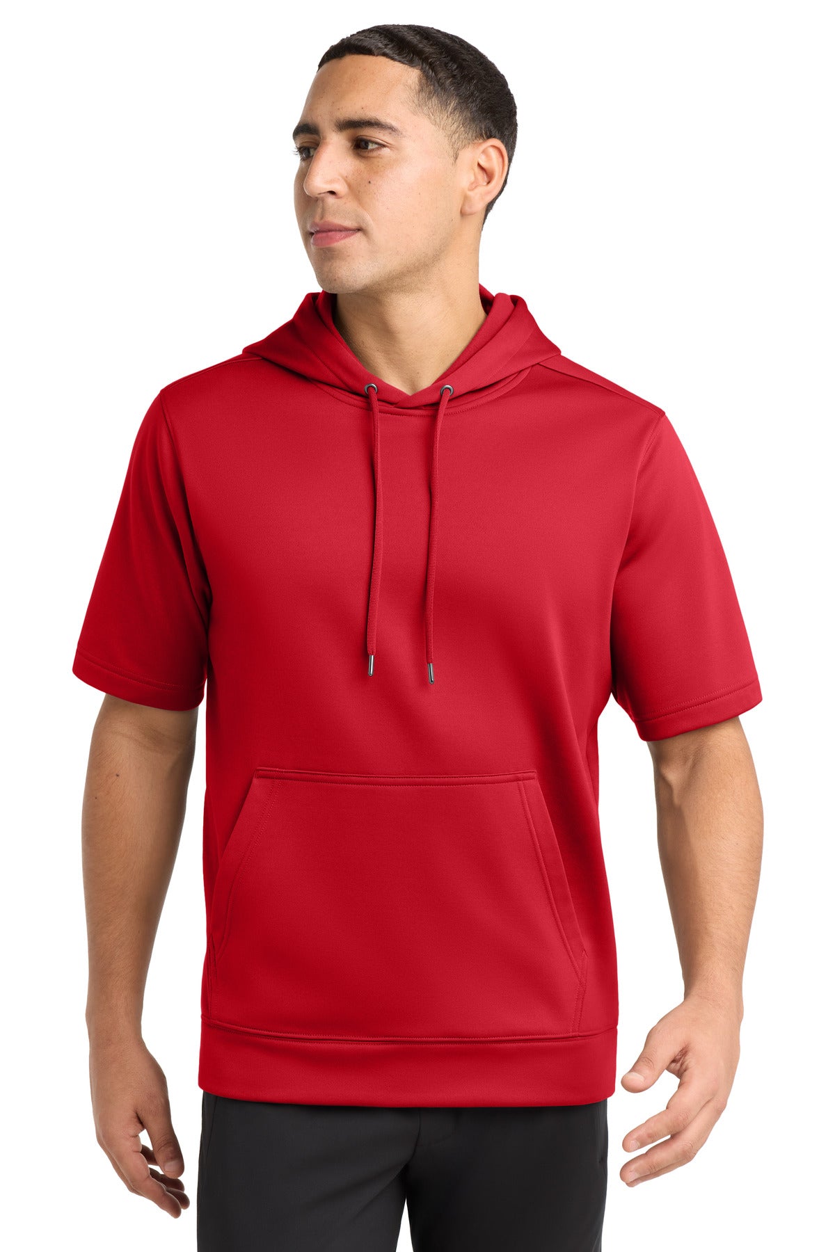 Sport-Tek  Sport-Wick  Fleece Short Sleeve Hooded Pullover. ST251 in Deep Red