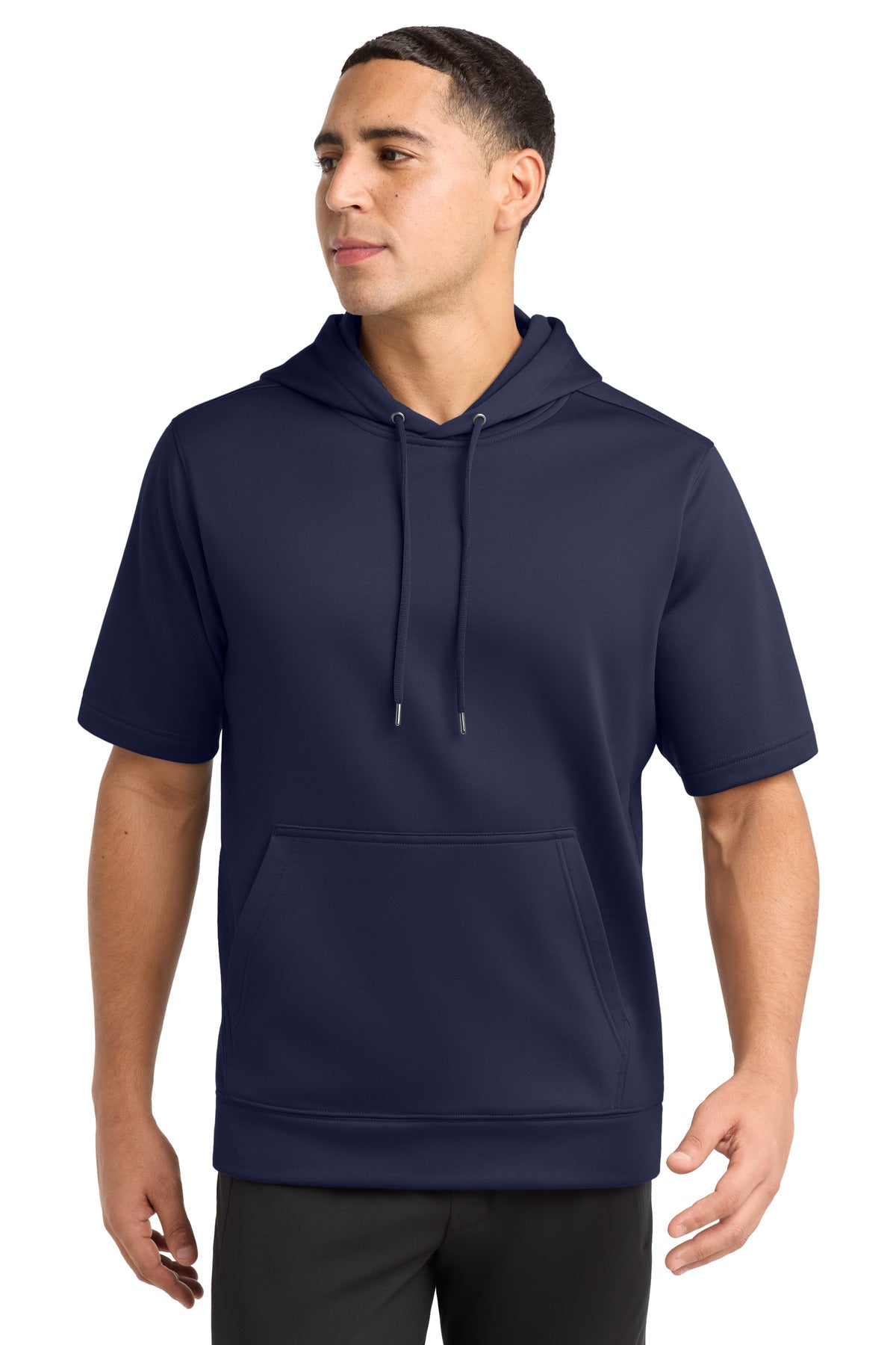 Sport-Tek  Sport-Wick  Fleece Short Sleeve Hooded Pullover. ST251 in Navy