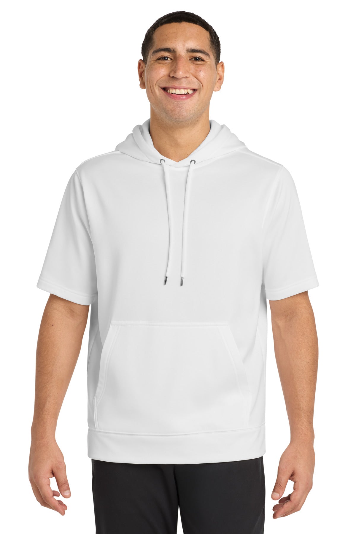 Sport-Tek  Sport-Wick  Fleece Short Sleeve Hooded Pullover. ST251 in White
