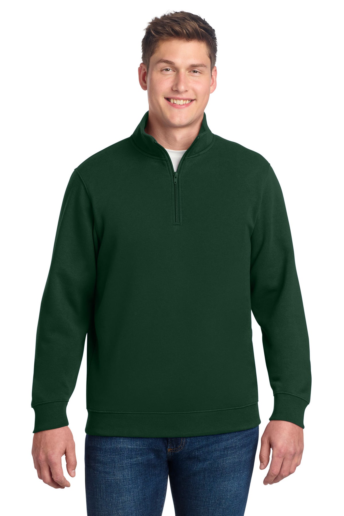 Sport-Tek 1/4-Zip Sweatshirt. ST253 in Forest Green