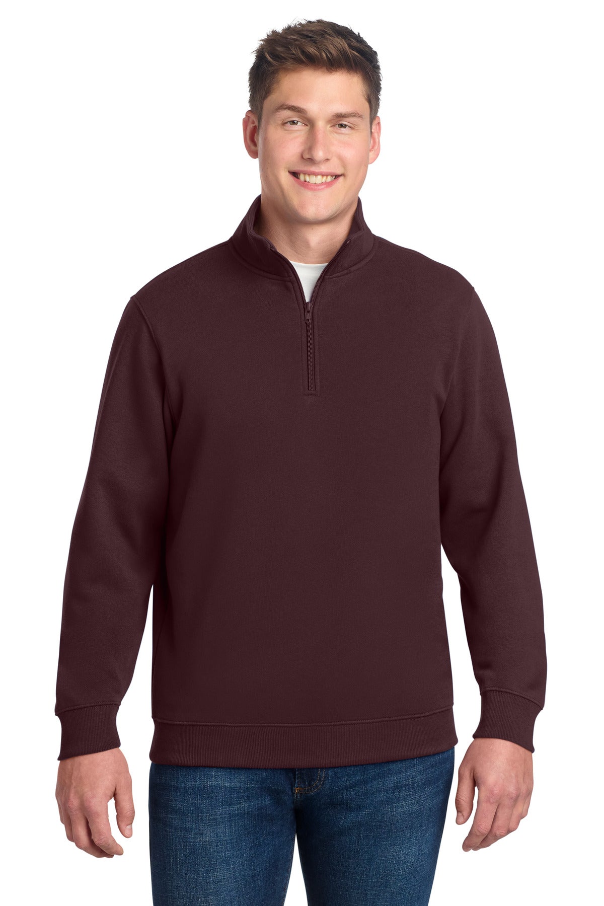 Sport-Tek 1/4-Zip Sweatshirt. ST253 in Maroon