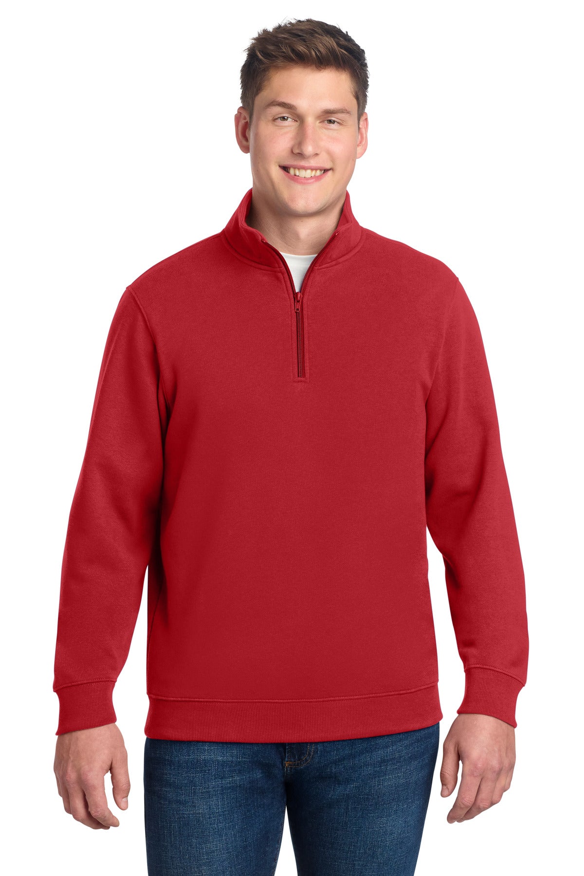 Sport-Tek 1/4-Zip Sweatshirt. ST253 in True Red