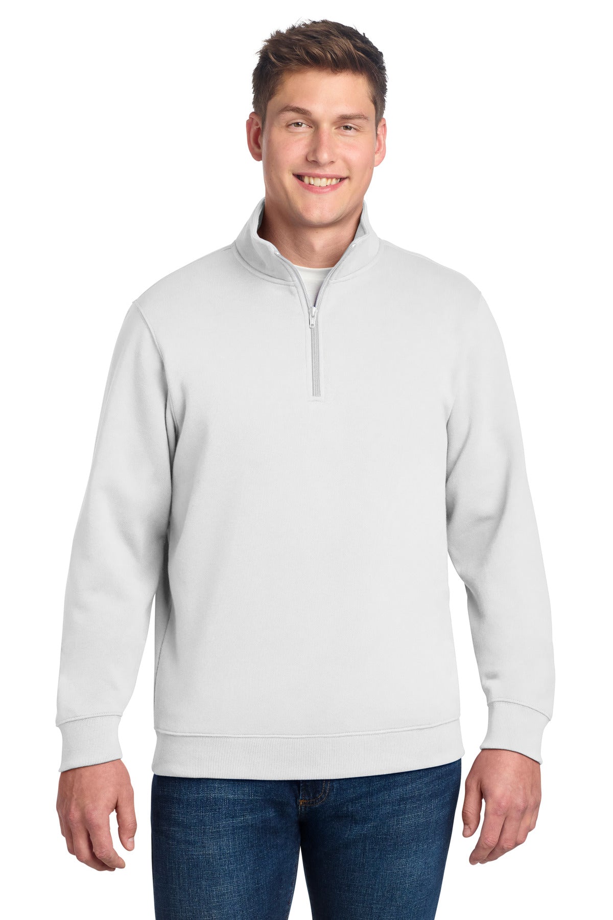Sport-Tek 1/4-Zip Sweatshirt. ST253 in White