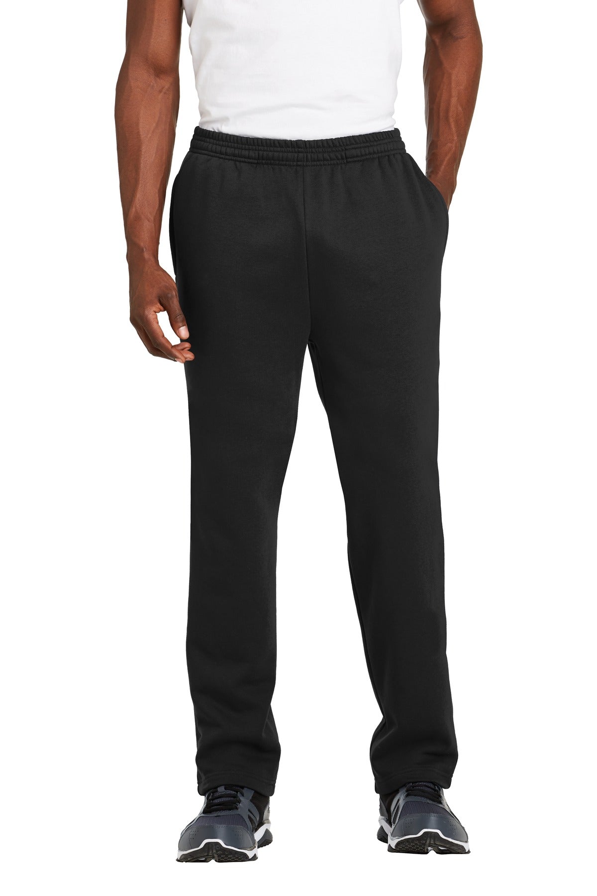 Sport-Tek Open Bottom Sweatpant. ST257 in Black