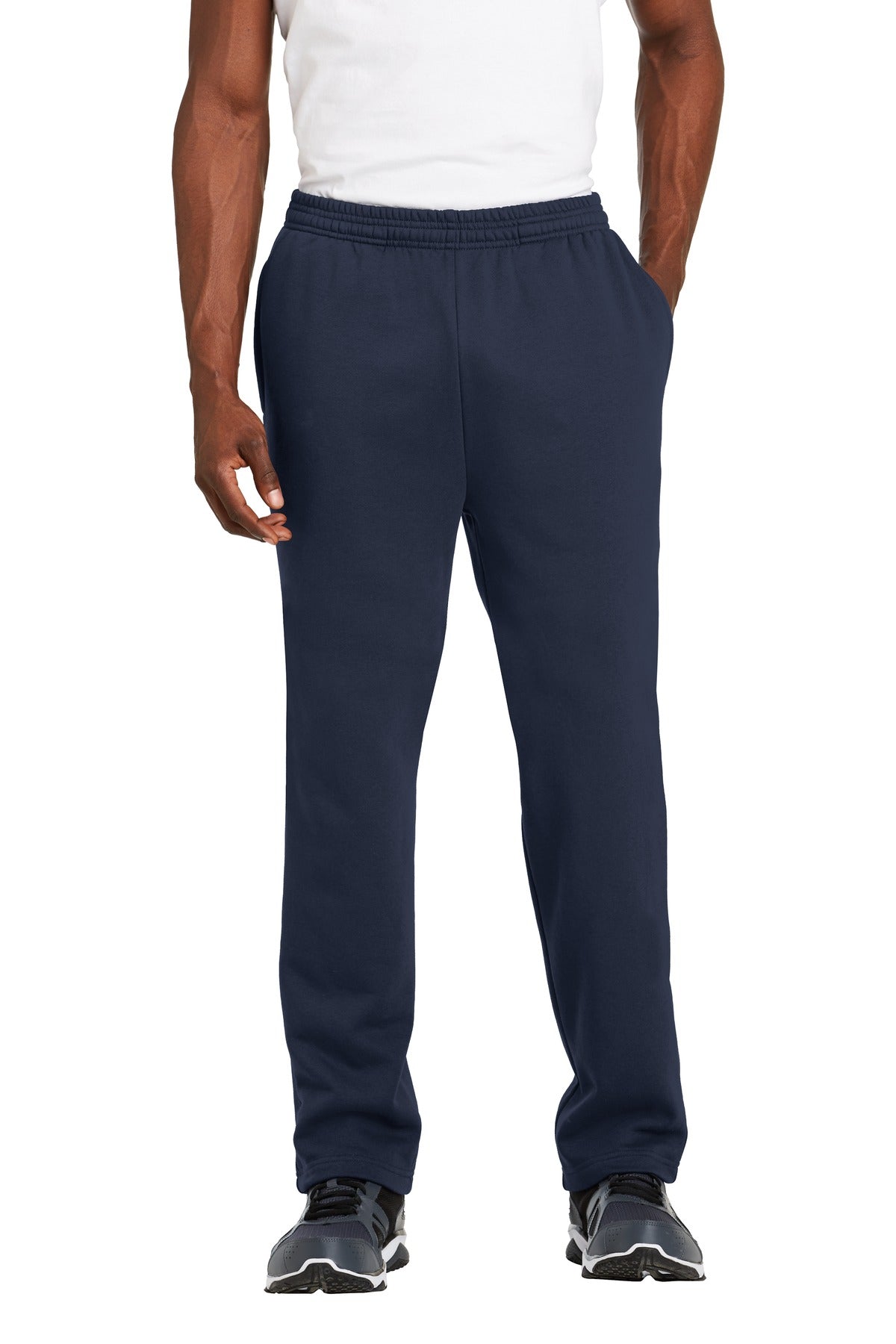 Sport-Tek Open Bottom Sweatpant. ST257 in True Navy