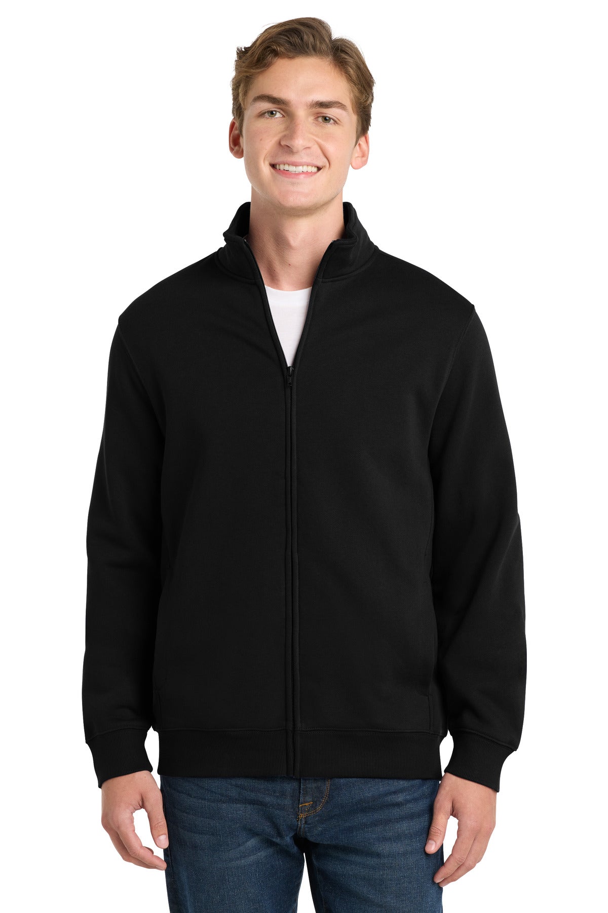 Sport-Tek Full-Zip Sweatshirt. ST259 in Black
