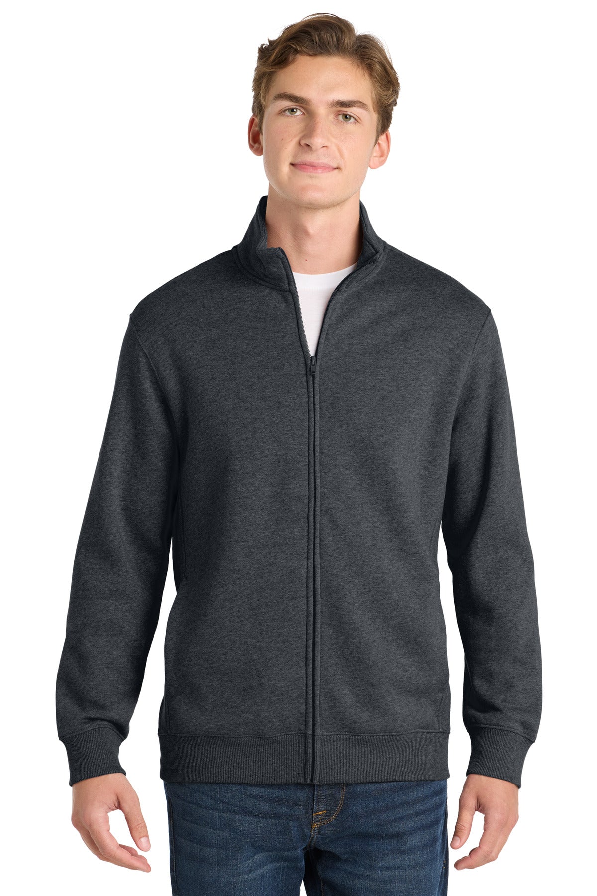 Sport-Tek Full-Zip Sweatshirt. ST259 in Graphite Heather