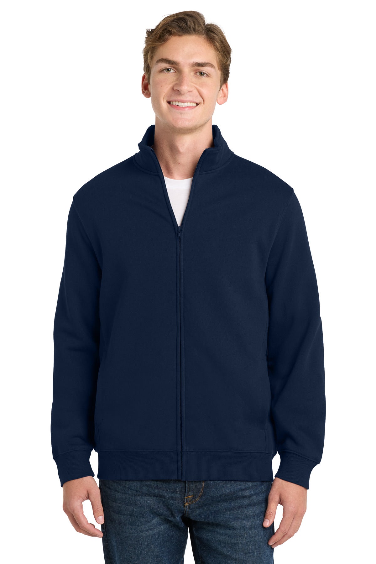 Sport-Tek Full-Zip Sweatshirt. ST259 in True Navy