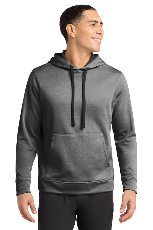 Sport-Tek  PosiCharge  Sport-Wick  Heather Fleece Hooded Pullover. ST264 in Black Heather