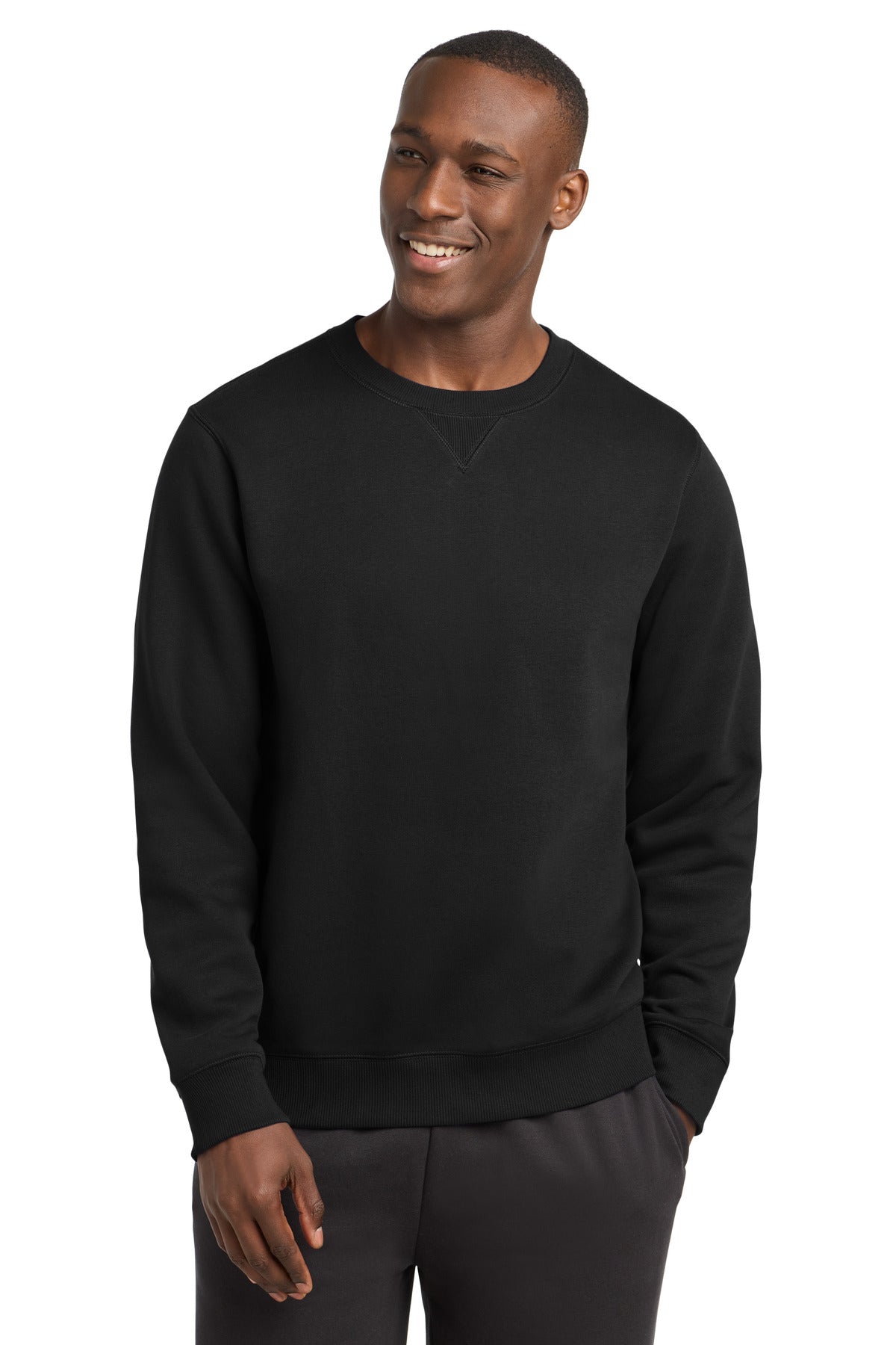 Sport-Tek Crewneck Sweatshirt. ST266 in Black