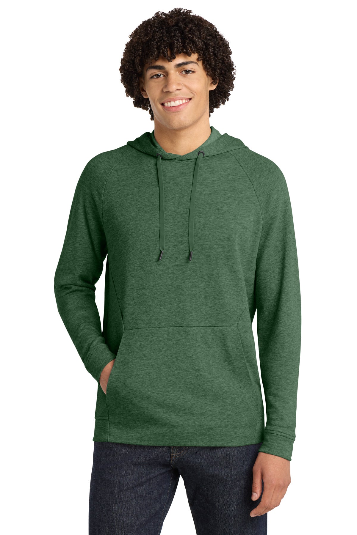 Sport-Tek  Lightweight French Terry Pullover Hoodie. ST272 in Forest Green Heather