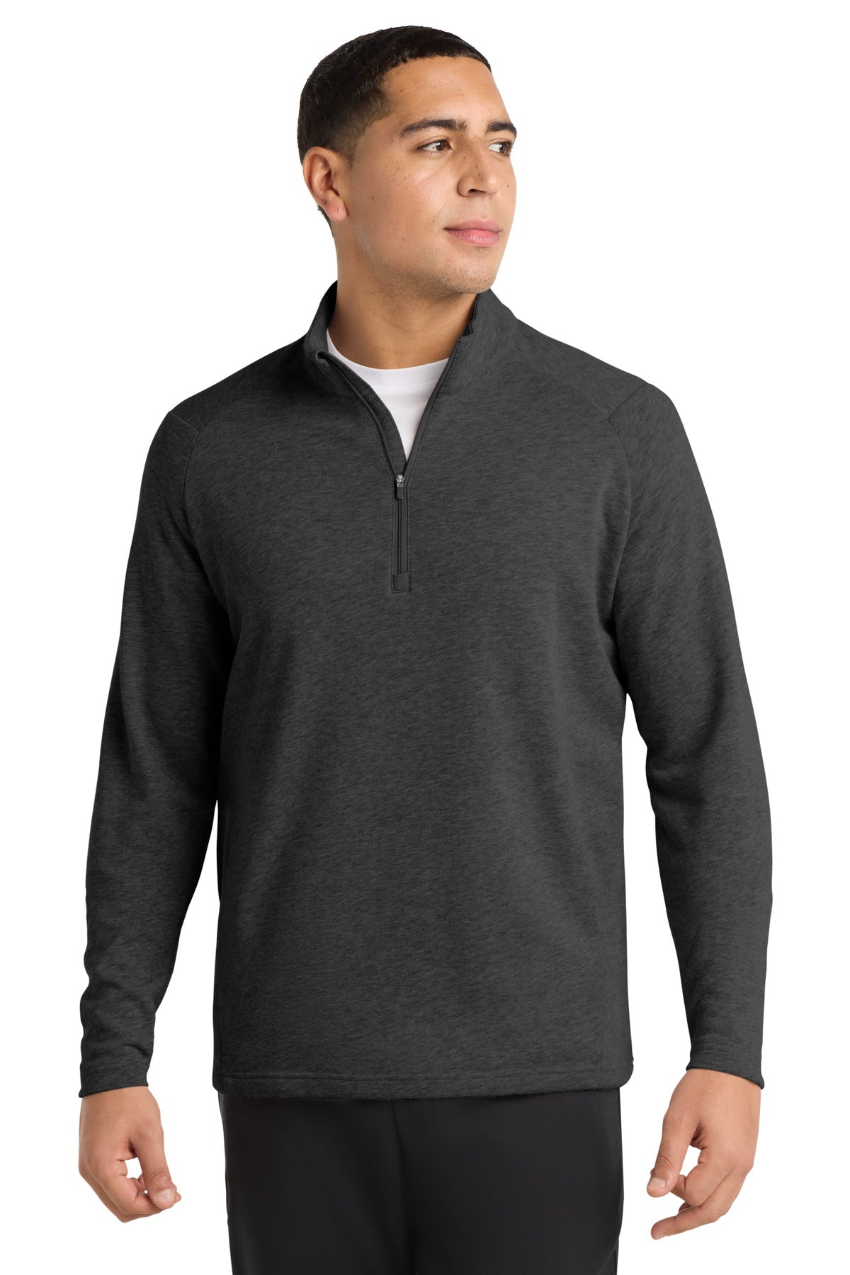 Sport-Tek  Lightweight French Terry 1/4-Zip Pullover. ST273 in Heather Black