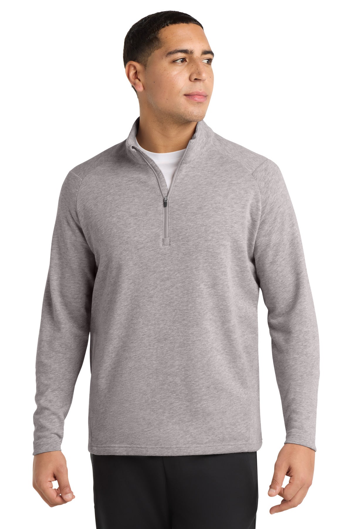 Sport-Tek  Lightweight French Terry 1/4-Zip Pullover. ST273 in Heather Grey