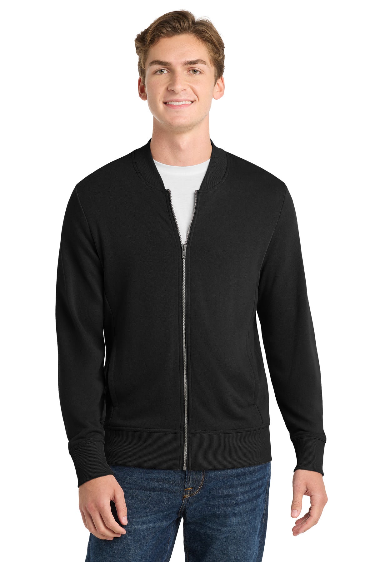 Sport-Tek  Lightweight French Terry Bomber. ST274 in Black