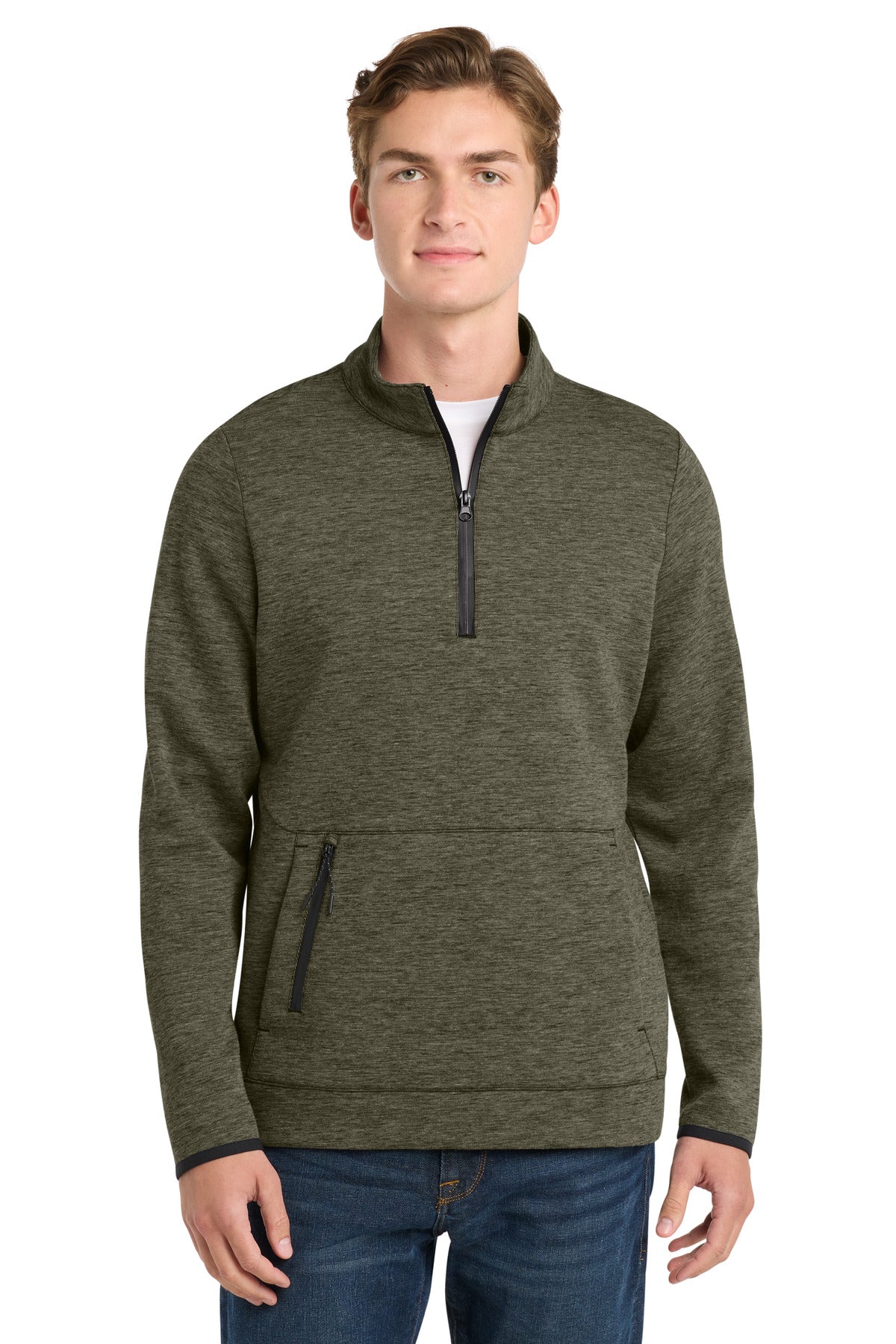 Sport-Tek  Triumph 1/4-Zip Pullover ST281 in Olive Heather