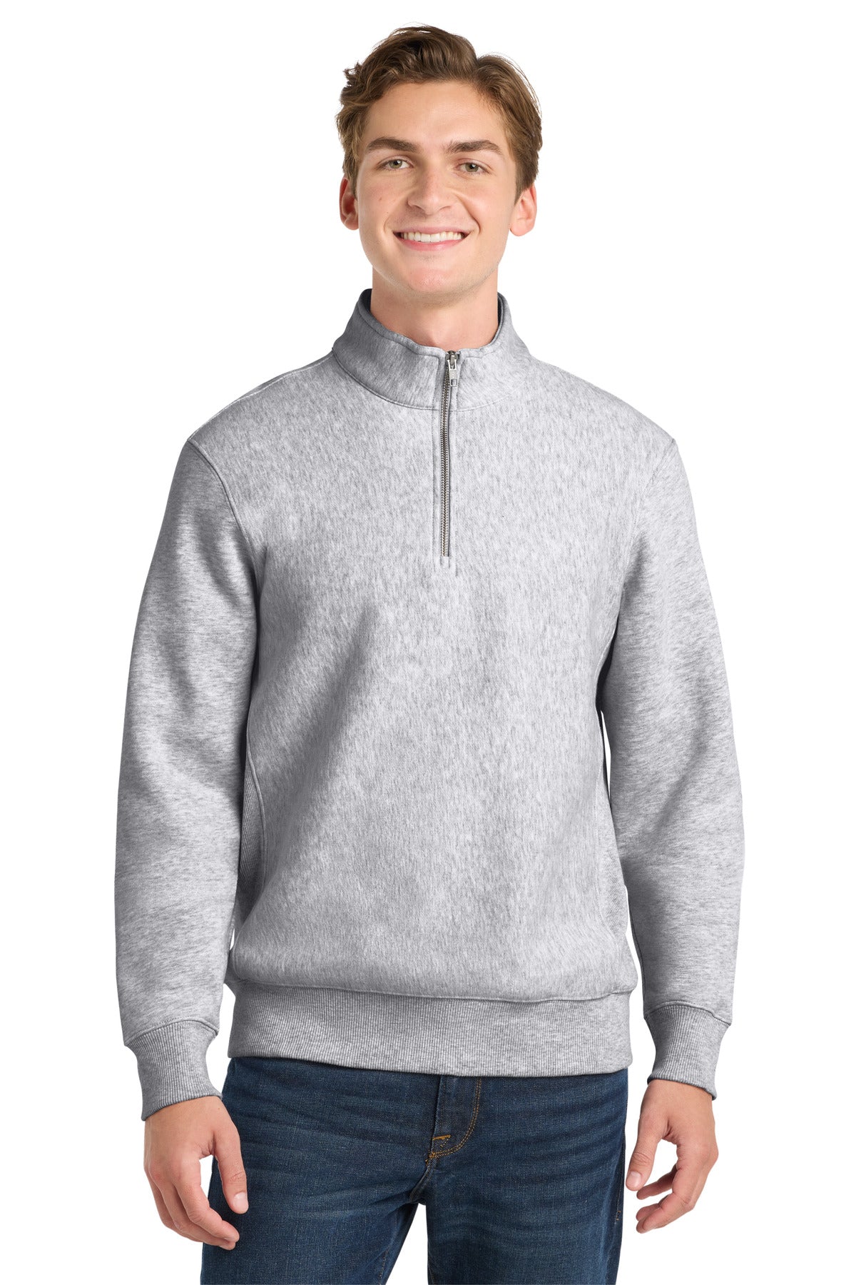 Sport-Tek Super Heavyweight 1/4-Zip Pullover Sweatshirt. ST283 in Athletic Heather