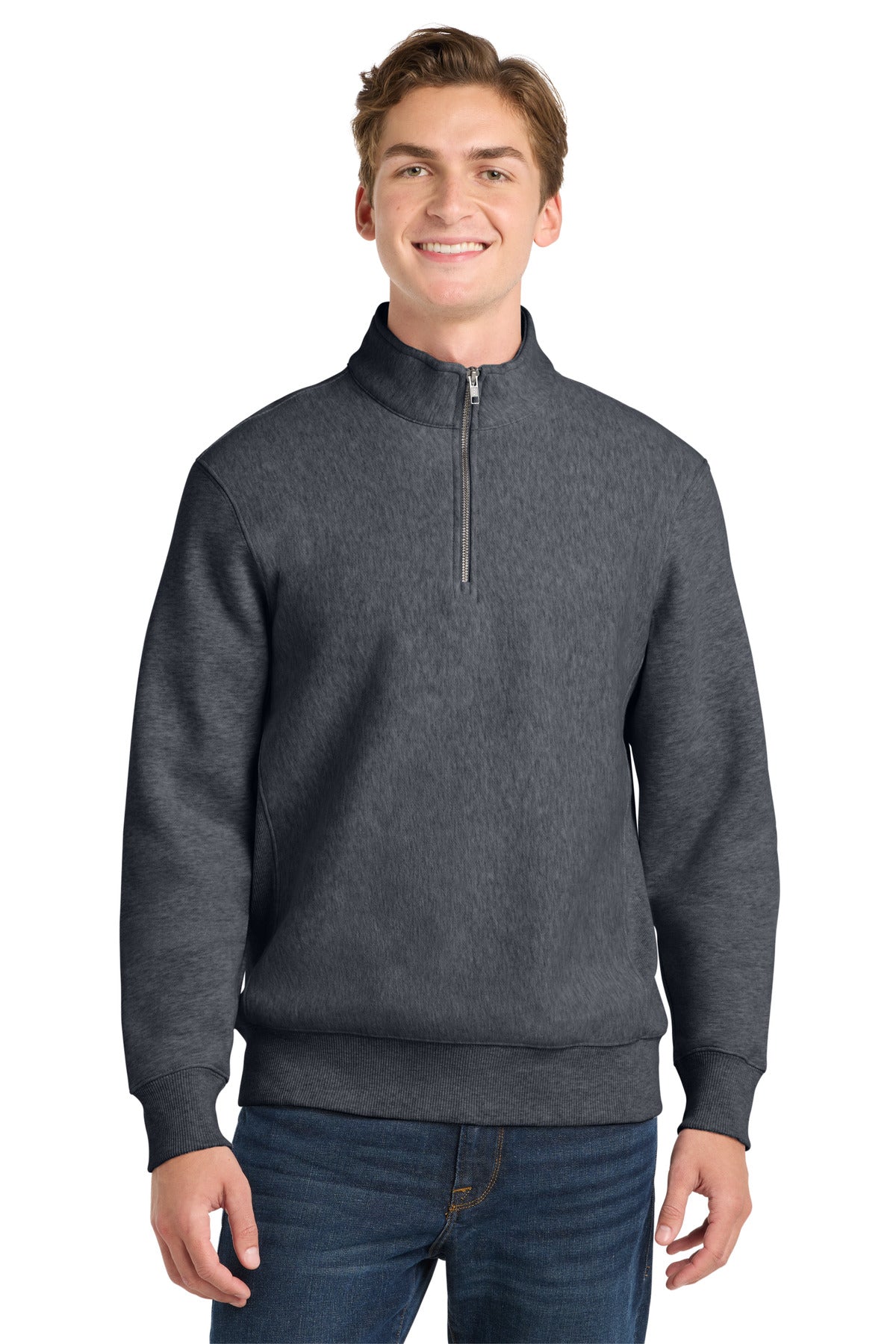Sport-Tek Super Heavyweight 1/4-Zip Pullover Sweatshirt. ST283 in Graphite Heather
