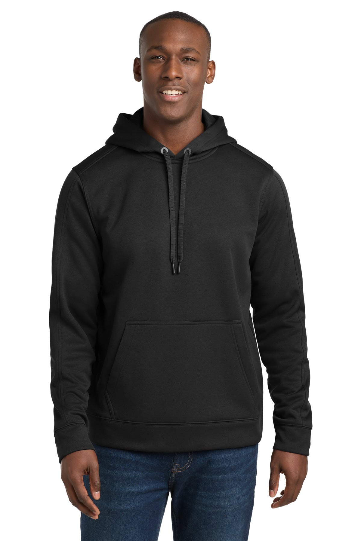 Sport-Tek Repel Fleece Hooded Pullover. ST290 in Black