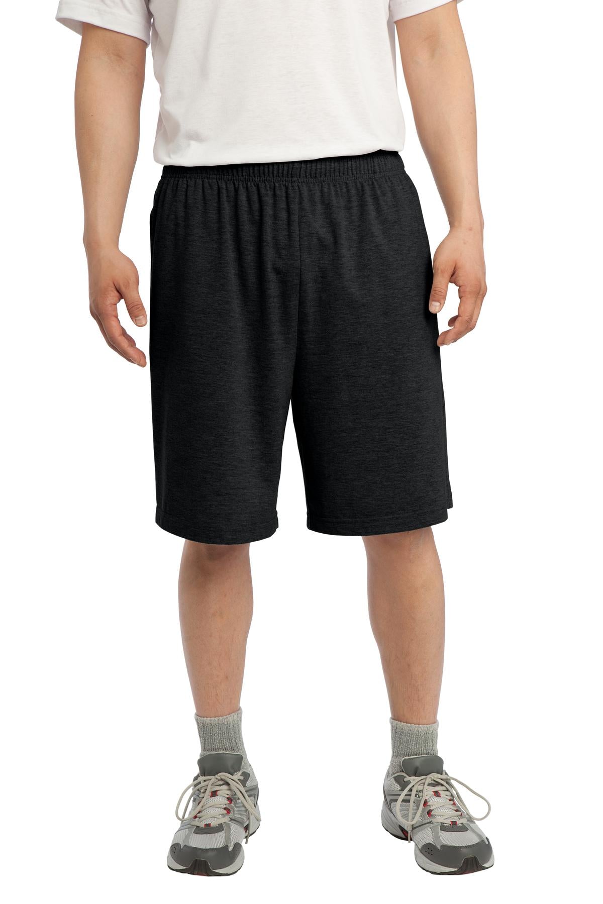 Sport-Tek Jersey Knit Short with Pockets. ST310 in Black