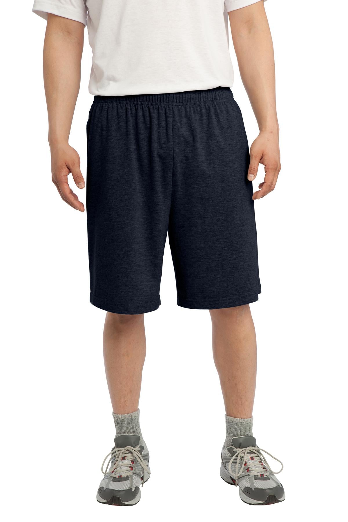 Sport-Tek Jersey Knit Short with Pockets. ST310 in True Navy
