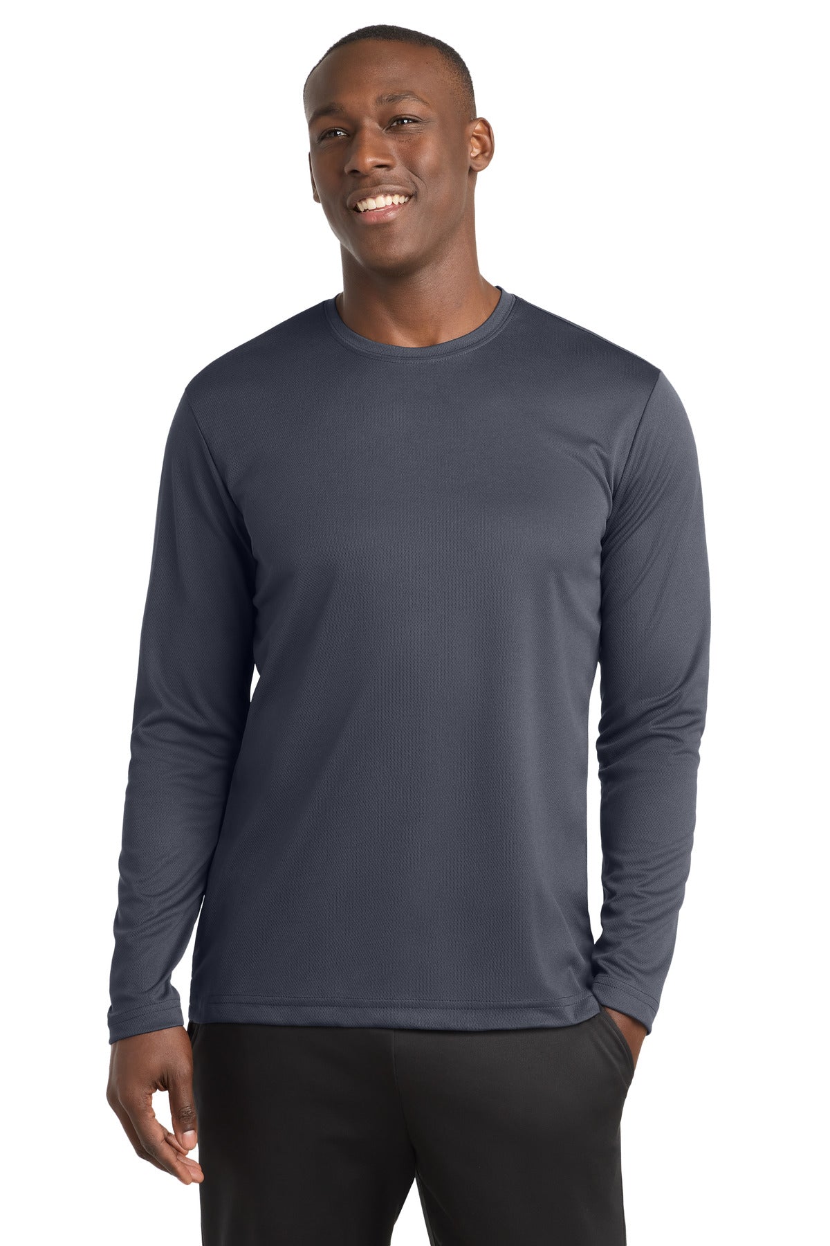 Sport-Tek PosiCharge RacerMesh Long Sleeve Tee. ST340LS in Graphite