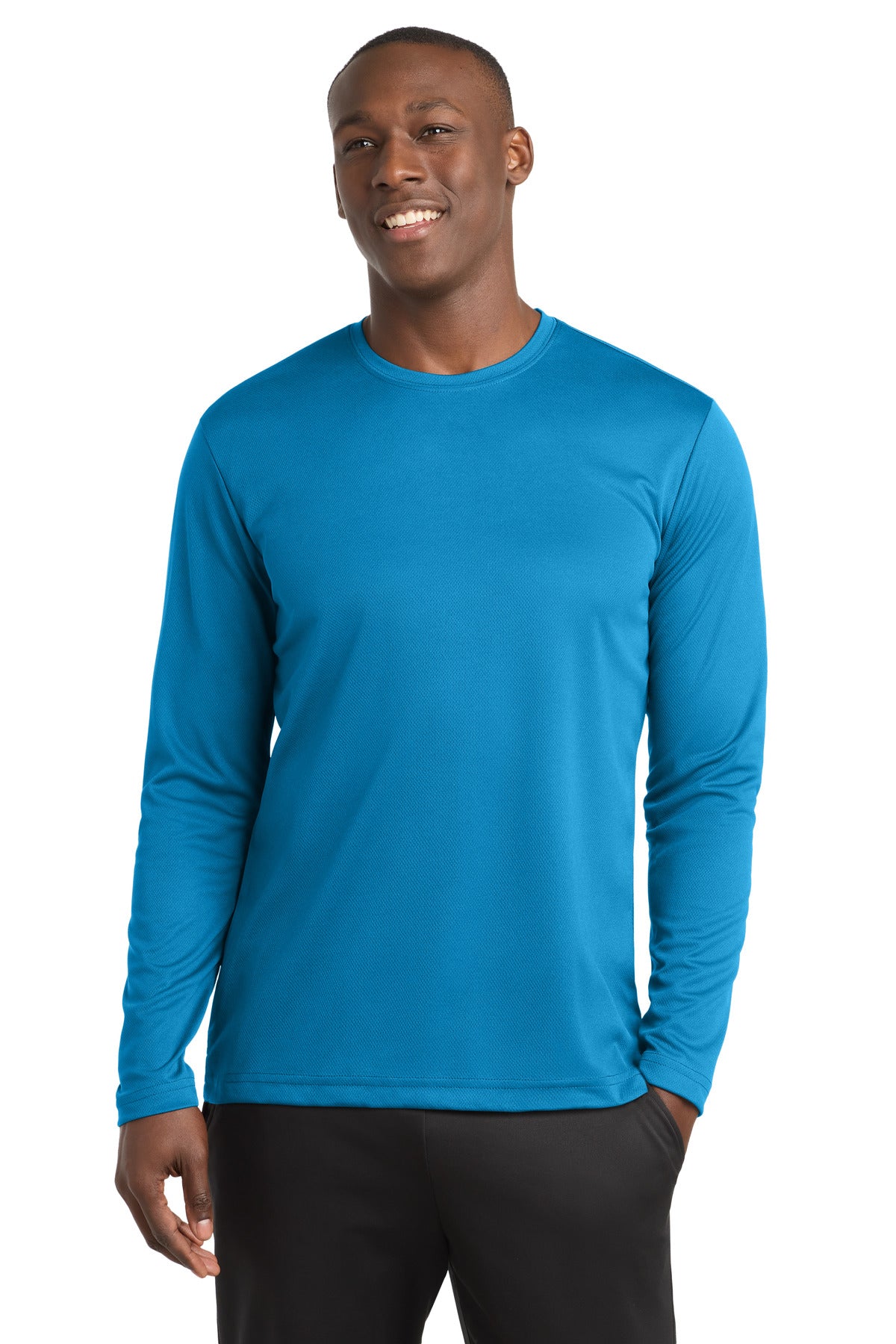 Sport-Tek PosiCharge RacerMesh Long Sleeve Tee. ST340LS in Pond Blue