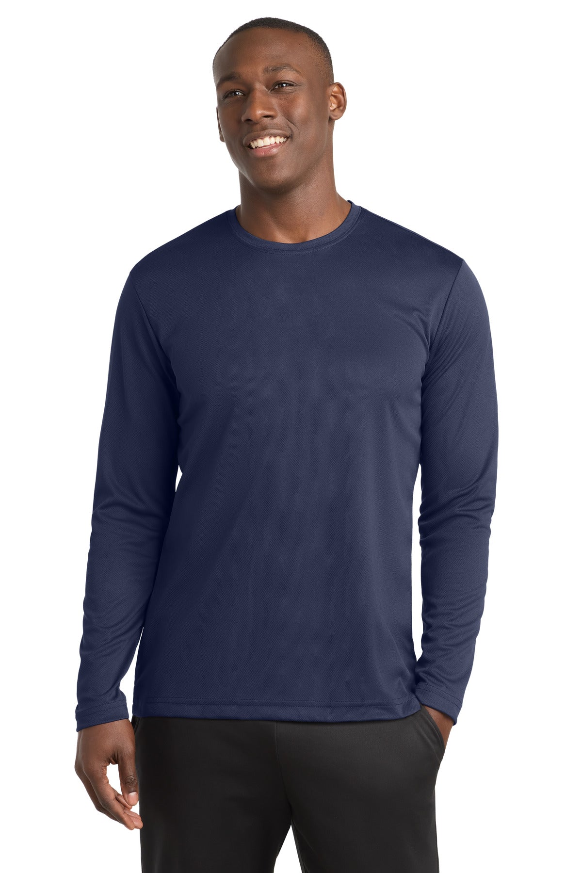 Sport-Tek PosiCharge RacerMesh Long Sleeve Tee. ST340LS in True Navy