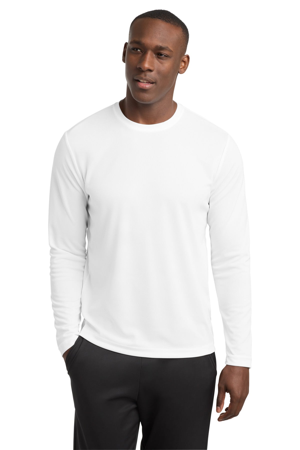 Sport-Tek PosiCharge RacerMesh Long Sleeve Tee. ST340LS in White